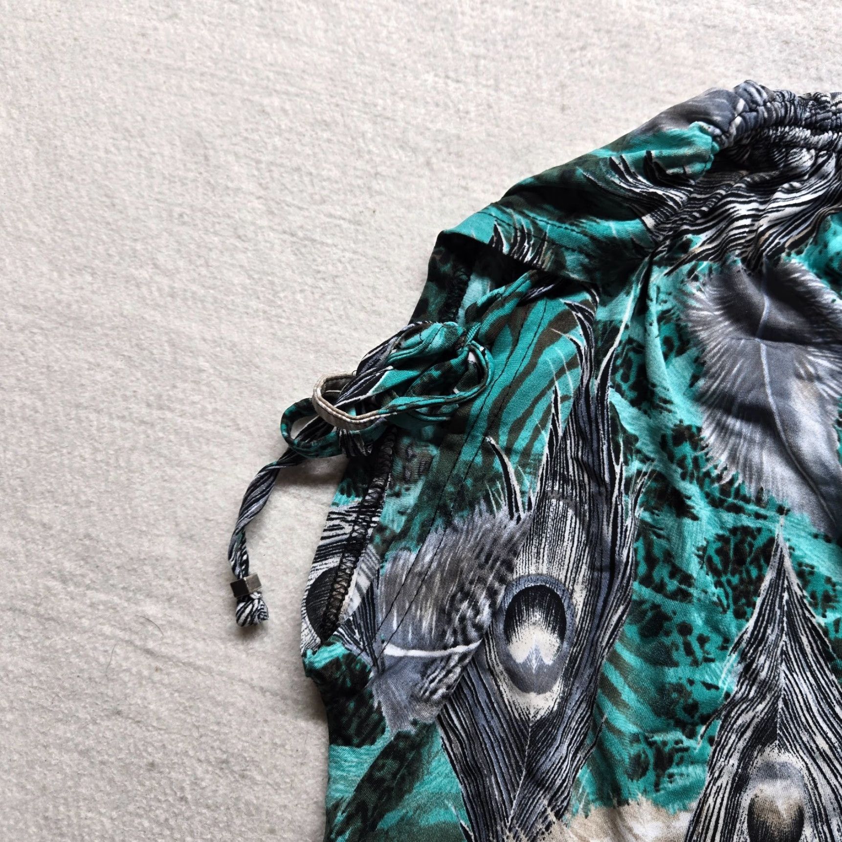 Vintage All over Peacock Feather Print Shirt Short Sleeve Adult Woman's Size 2XL XXL Size XXL / US 16-18 / IT 52-54 - 3 Thumbnail