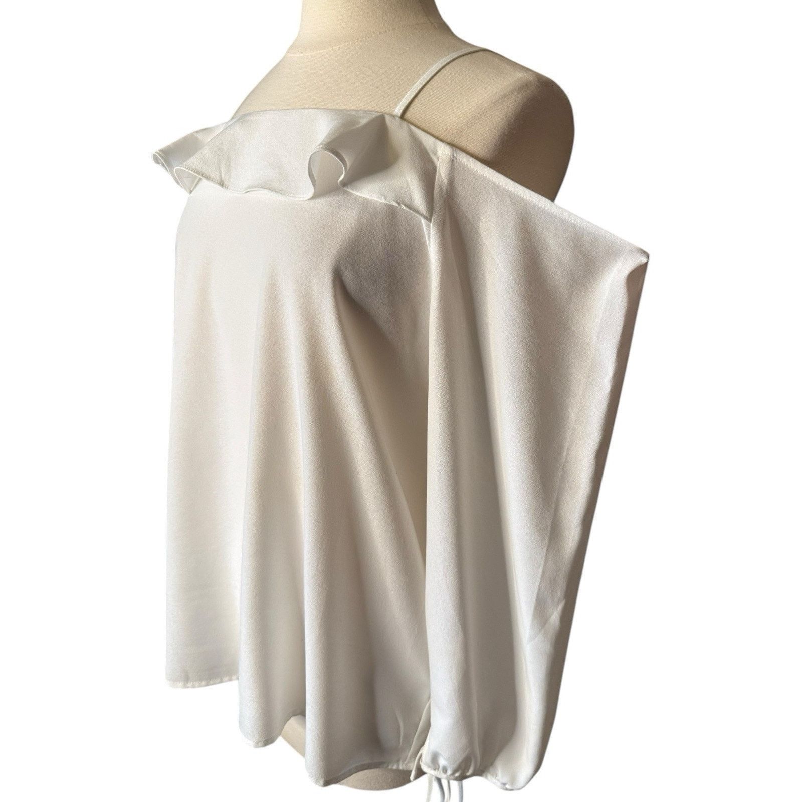 Other Collective Concepts Cold Shoulder Flutter Blouse White Size XL / US 12-14 / IT 48-50 - 2 Thumbnail