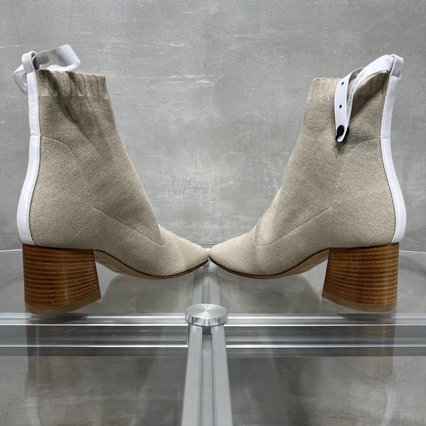 Hermes Hermes Ivory Logo Knit Ankle Boots 36.5 EU Size US 6 / IT 36 - 5 Thumbnail