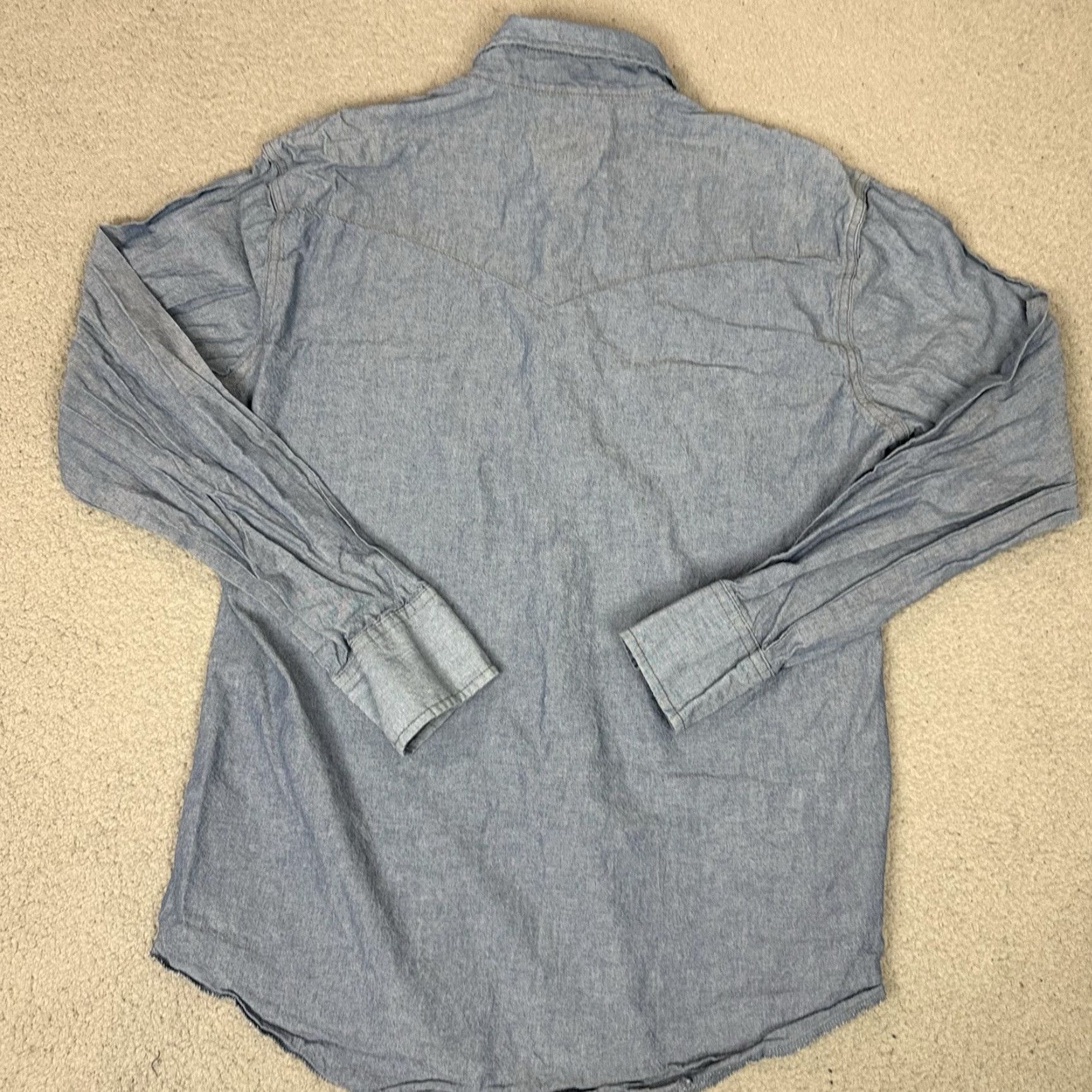 Wrangler VINTAGE Wrangler Shirt Men XL Blue Pearl Snap Rancher Distressed Cotton Denim Casual Western Size US XL / EU 56 / 4 - 5 Thumbnail