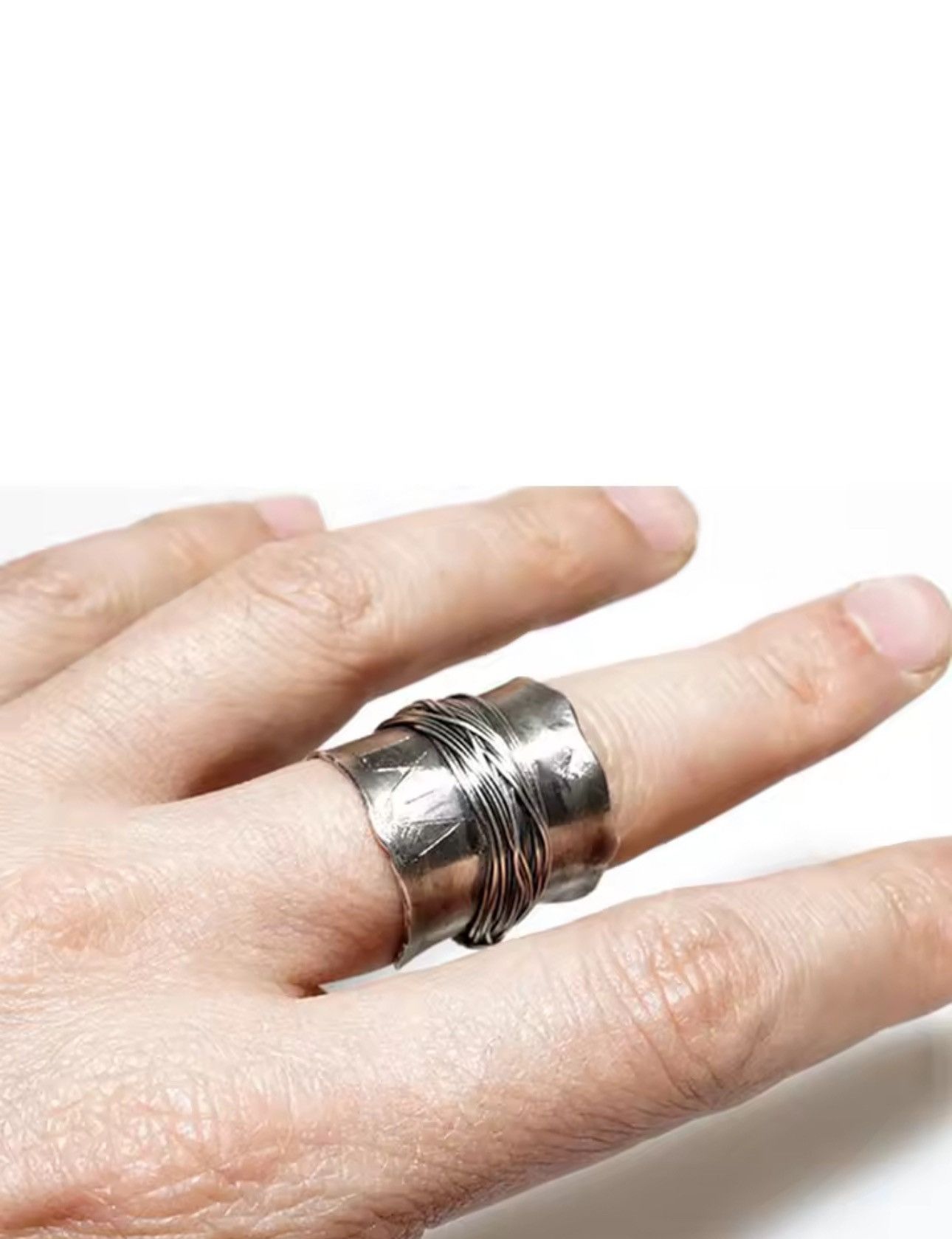 Jewelry Retro Gothic Punk Style Cylinder Ring Size 6 Size ONE SIZE - 2 Thumbnail