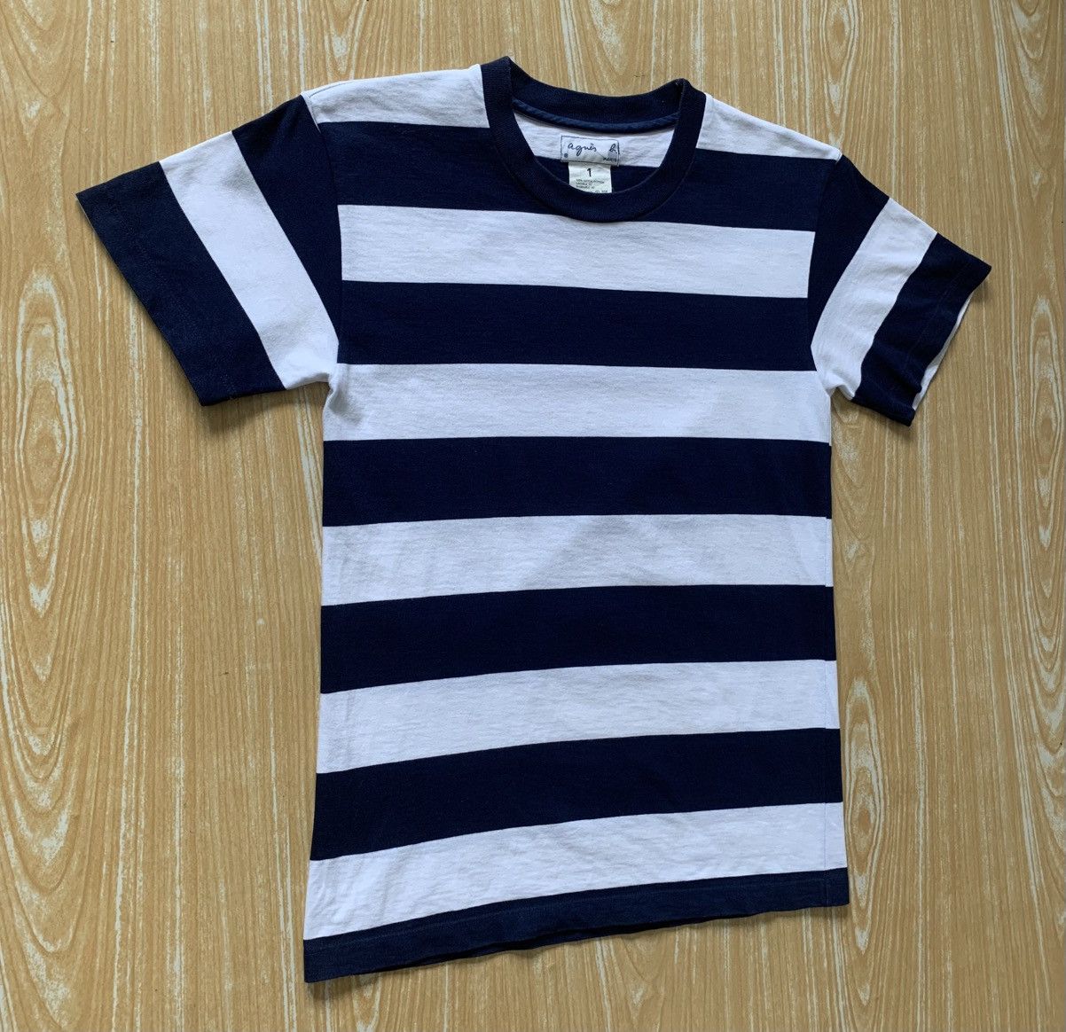 agnes b. 🔥 Agnes B Paris.. Blue White Lining Stripe T Shirt Size US S / EU 44-46 / 1 - 4 Thumbnail