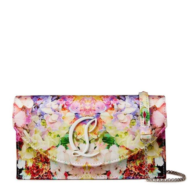 Loubi54 Floral Satin Chain Wallet