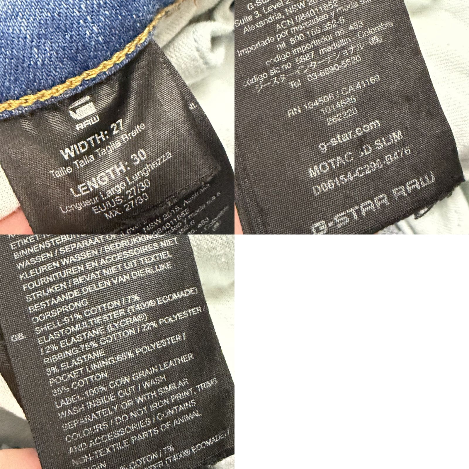 G-Star G Star Raw Jeans Slim 25x28 27 Mens Denim Blue 3D Motac Light Wash Stretch Distressed Skinny Brand: G-Star Men Jeans 3D Theme Size US 26 / EU 42 - 10 Thumbnail