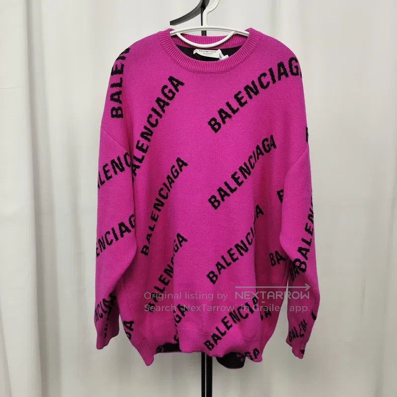 Balenciaga Balenciaga Knitted Sweater M Size Pink Size US M / EU 48-50 / 2 - 1 Thumbnail