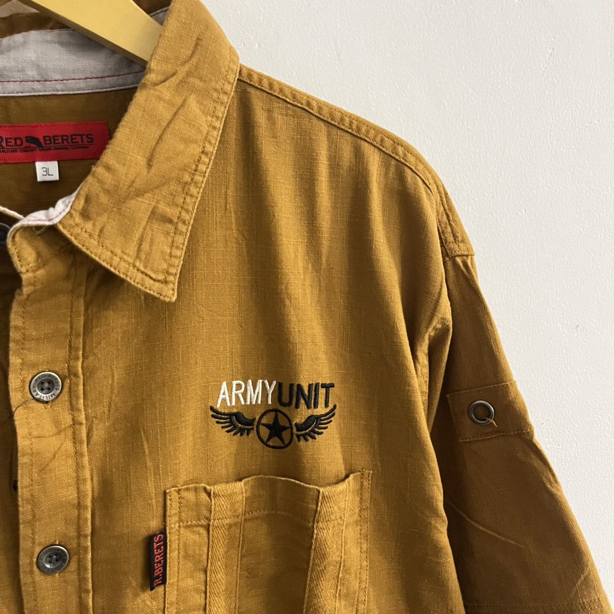 Japanese Brand Red Berets Military Brown Usaaf Shirt Size US XXL / EU 58 / 5 - 5 Thumbnail