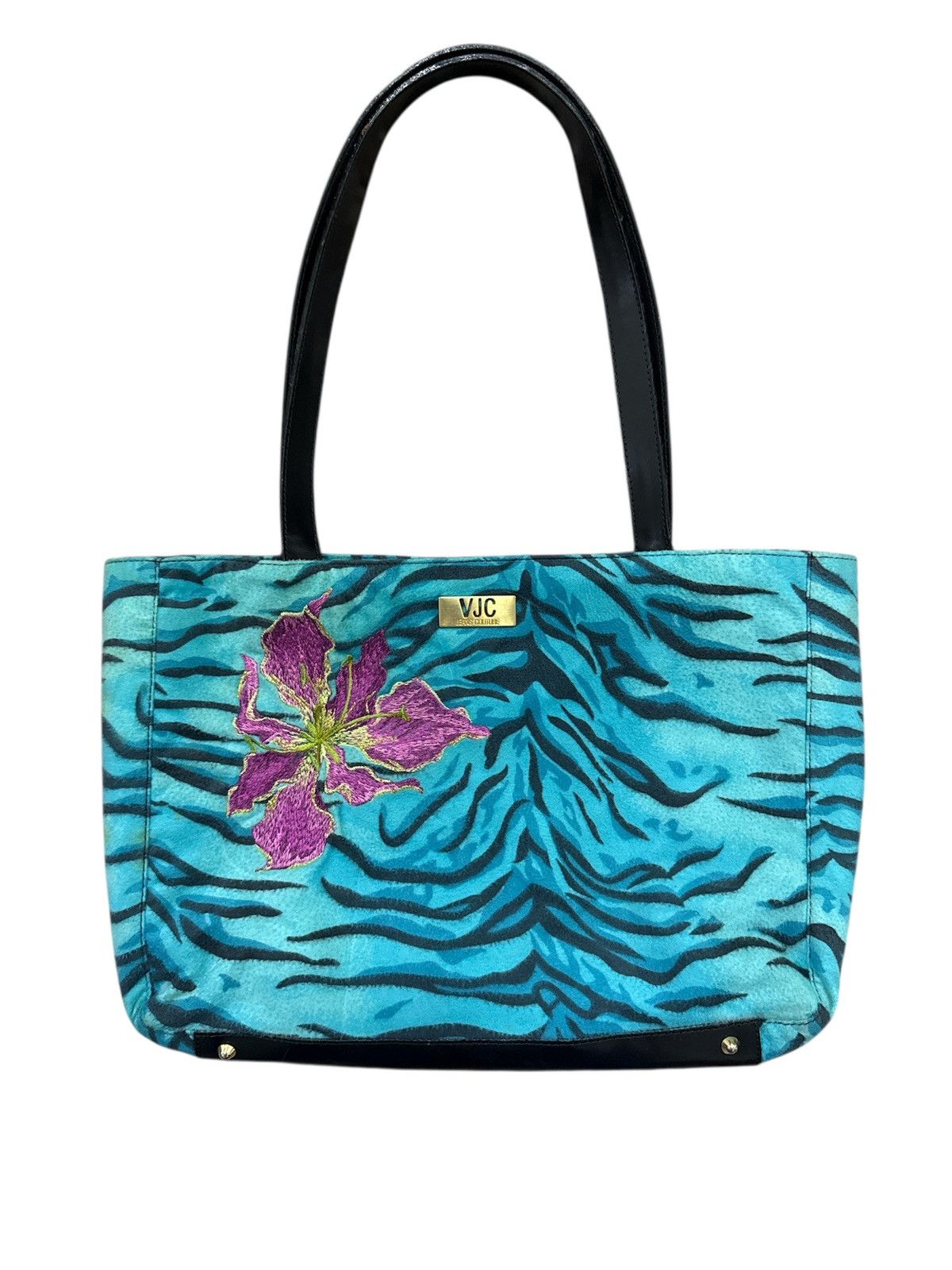 Versace Versace Jeans Couture faux fur handbag blue zebra stripe Size ONE SIZE - 1 Thumbnail