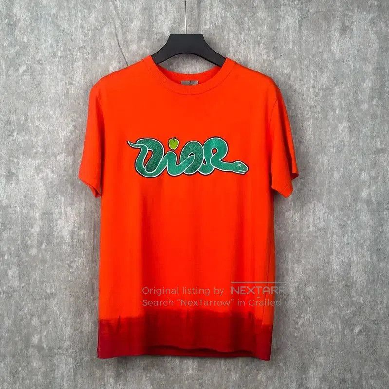 Dior Dior Orange Graphic Cotton T-Shirt for Men . Size US S / EU 44-46 / 1 - 1 Thumbnail