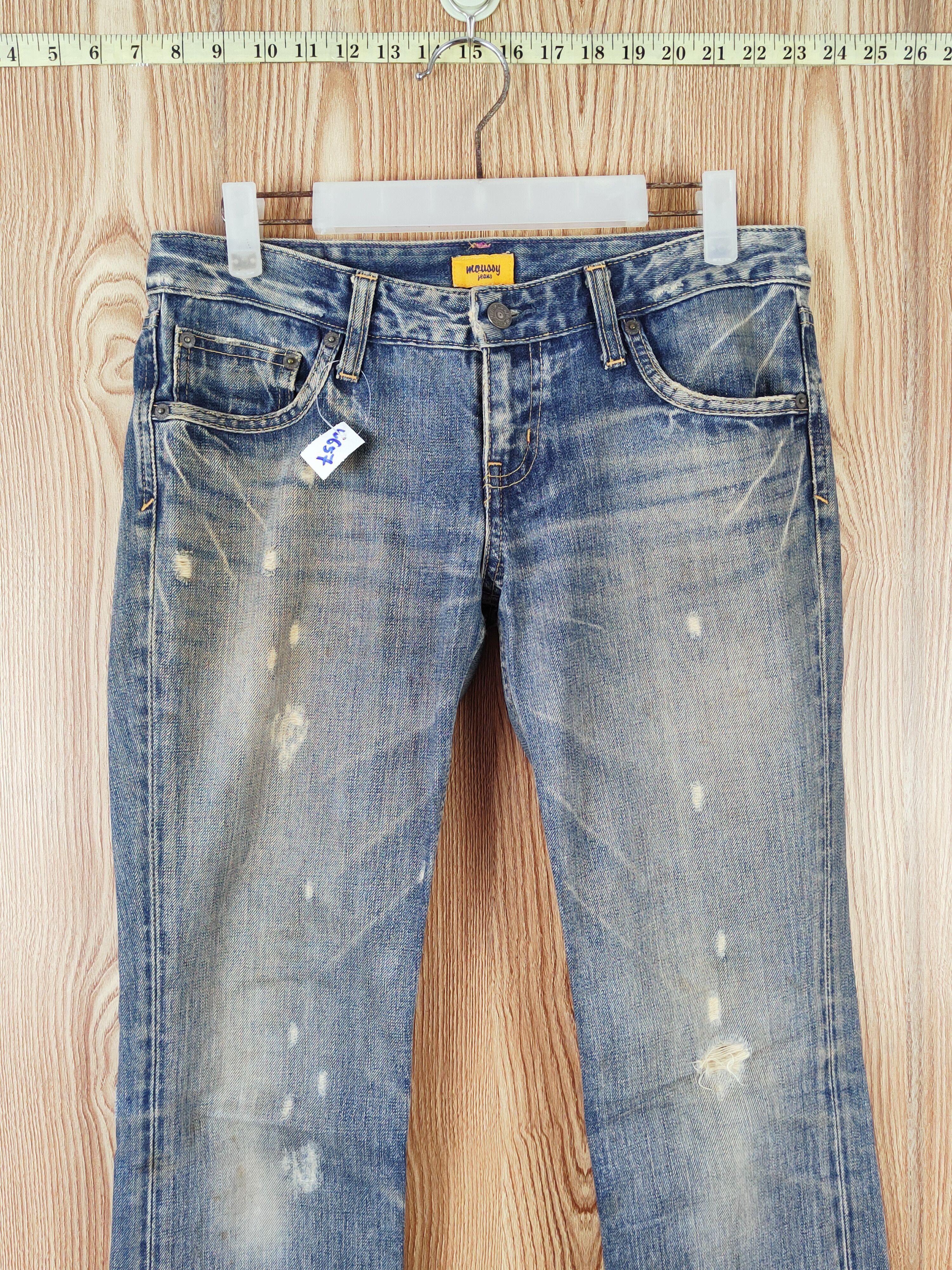 Japanese Brand Moussy Blue Distressed Ripped Jeans #W657 Size 30" / US 8 / IT 44 - 2 Thumbnail