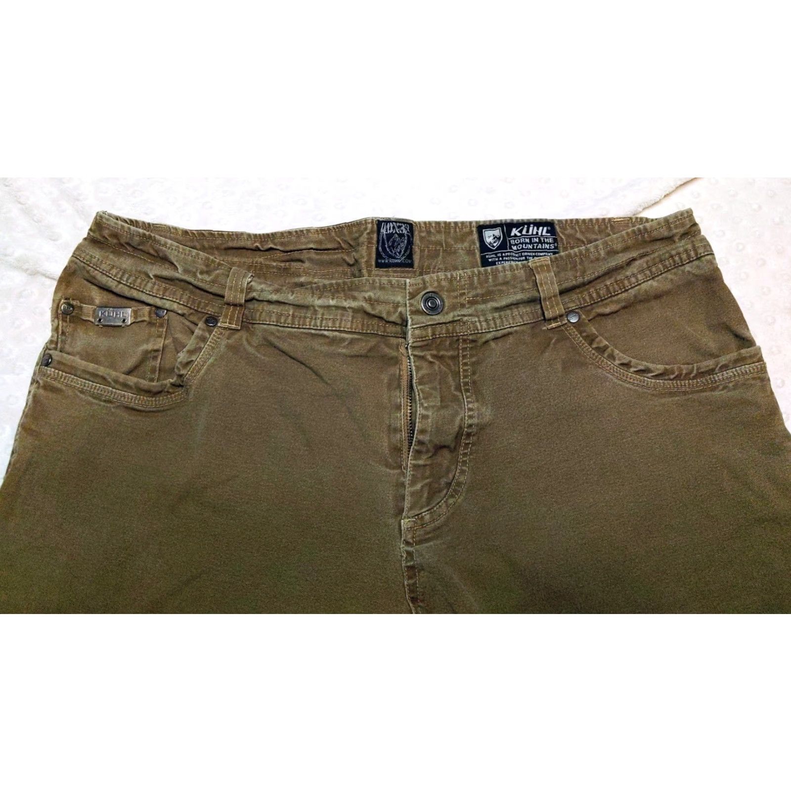 Vintage KÜHL Kanvus Jeans Mens 40x32 Canvas Stretch Brown Green Outdoor Hiking Pants Jeans Size US 40 / EU 56 - 4 Thumbnail