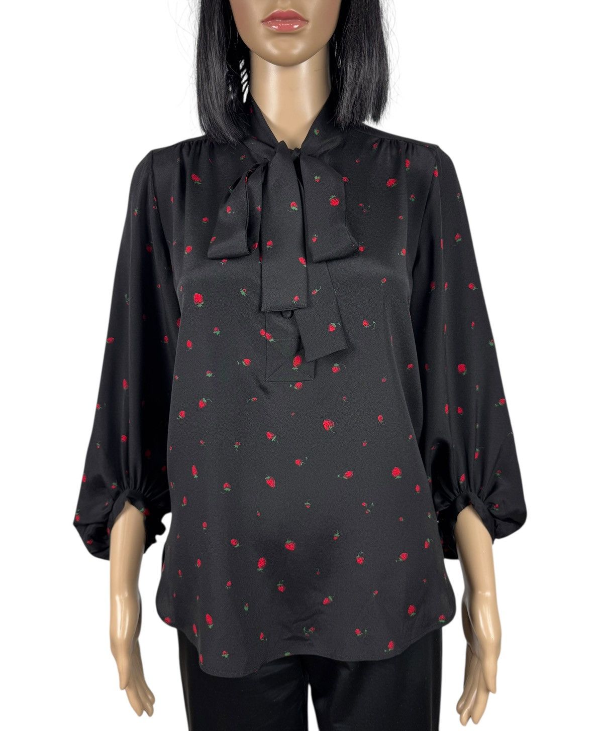 CHINTI & PARKER Chinti & Parker Silk Blouse Button Up Strawberries Printed Size S / US 4 / IT 40 - 2 Thumbnail