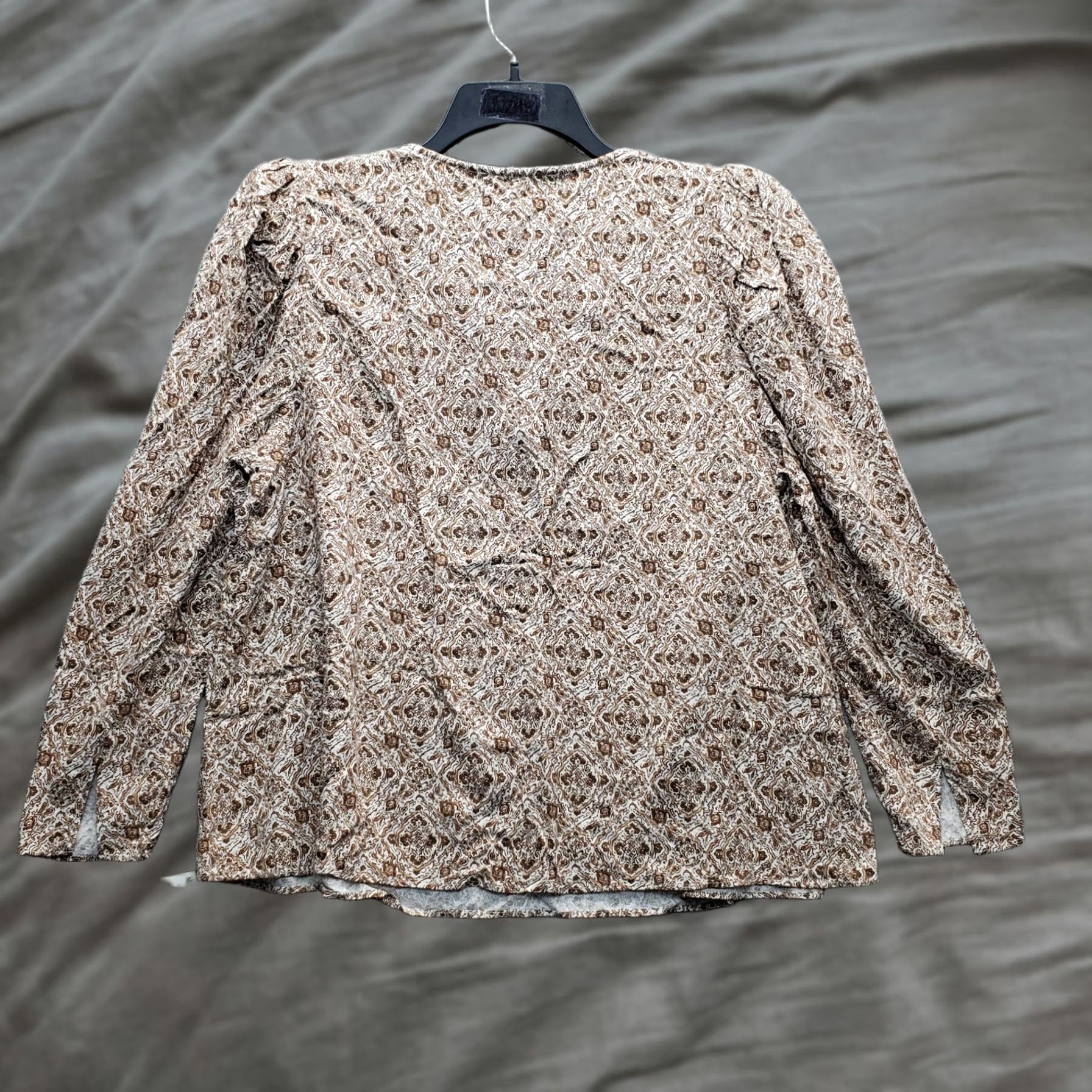 Treasure & Bond Treasure & Bond Blouse Top Womens S Multi Floral Puff Sleeve Keyhole Tie Front Size S / US 4 / IT 40 - 1 Thumbnail