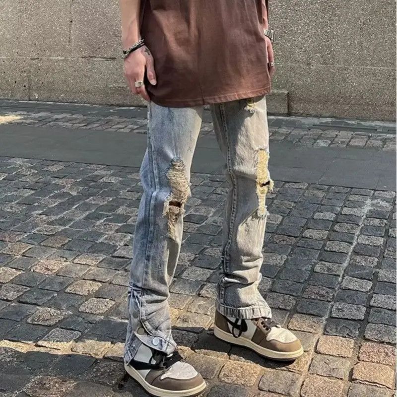 Japanese Brand Retro high street ripped hip-hop jeans Size US 32 / EU 48 - 2 Thumbnail