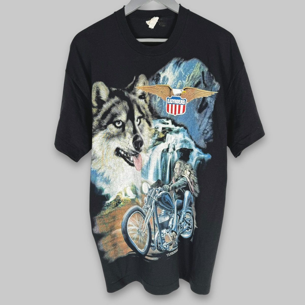 Harley Davidson Vintage 1997 Easyriders Wolf Screen Stars Euro T Shirt Size US XL / EU 56 / 4 - 1 Thumbnail