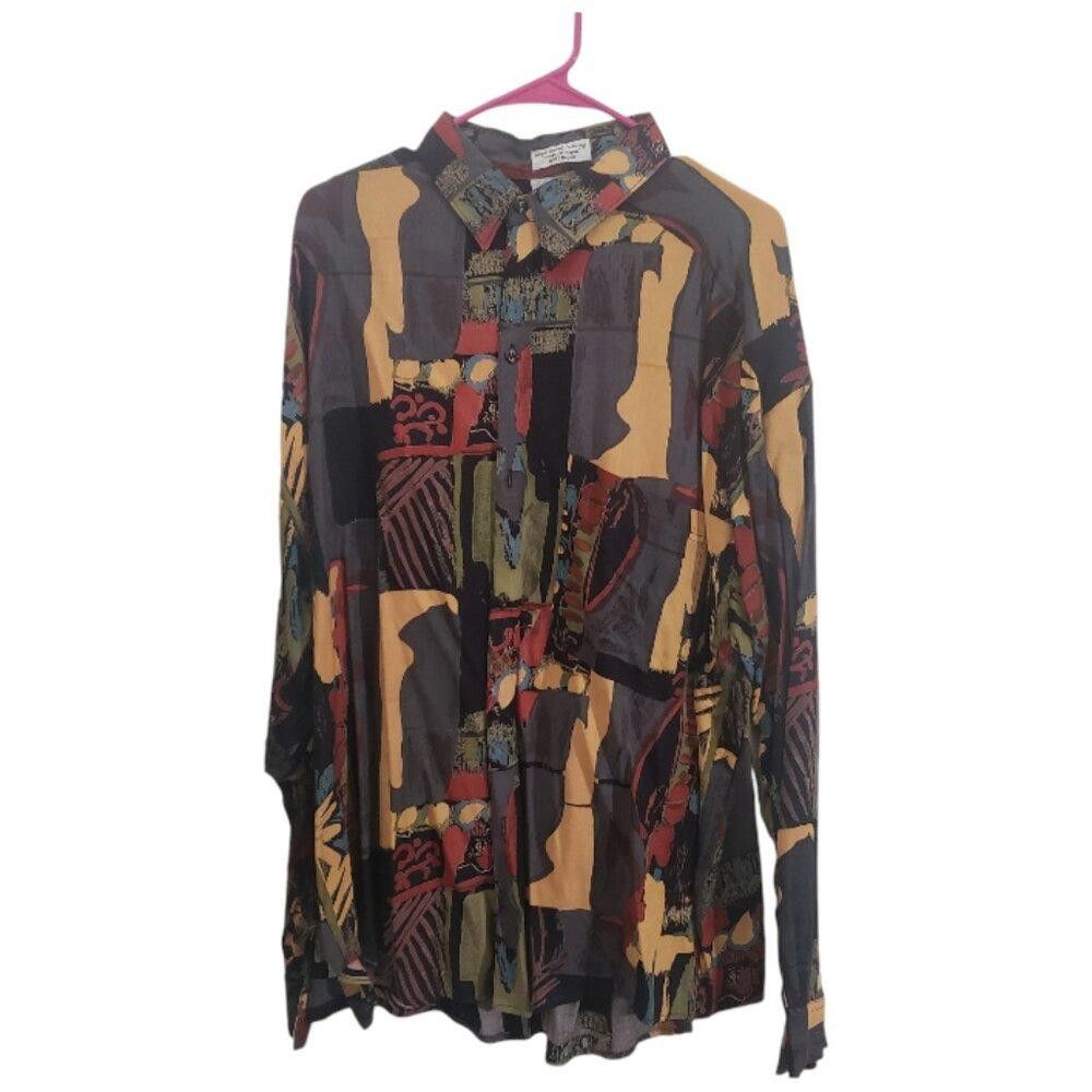 Designer CT1857 Goouch Men's Vintage 90's Abstract Long Sleeve Shirt Size US XL / EU 56 / 4 - 1 Thumbnail