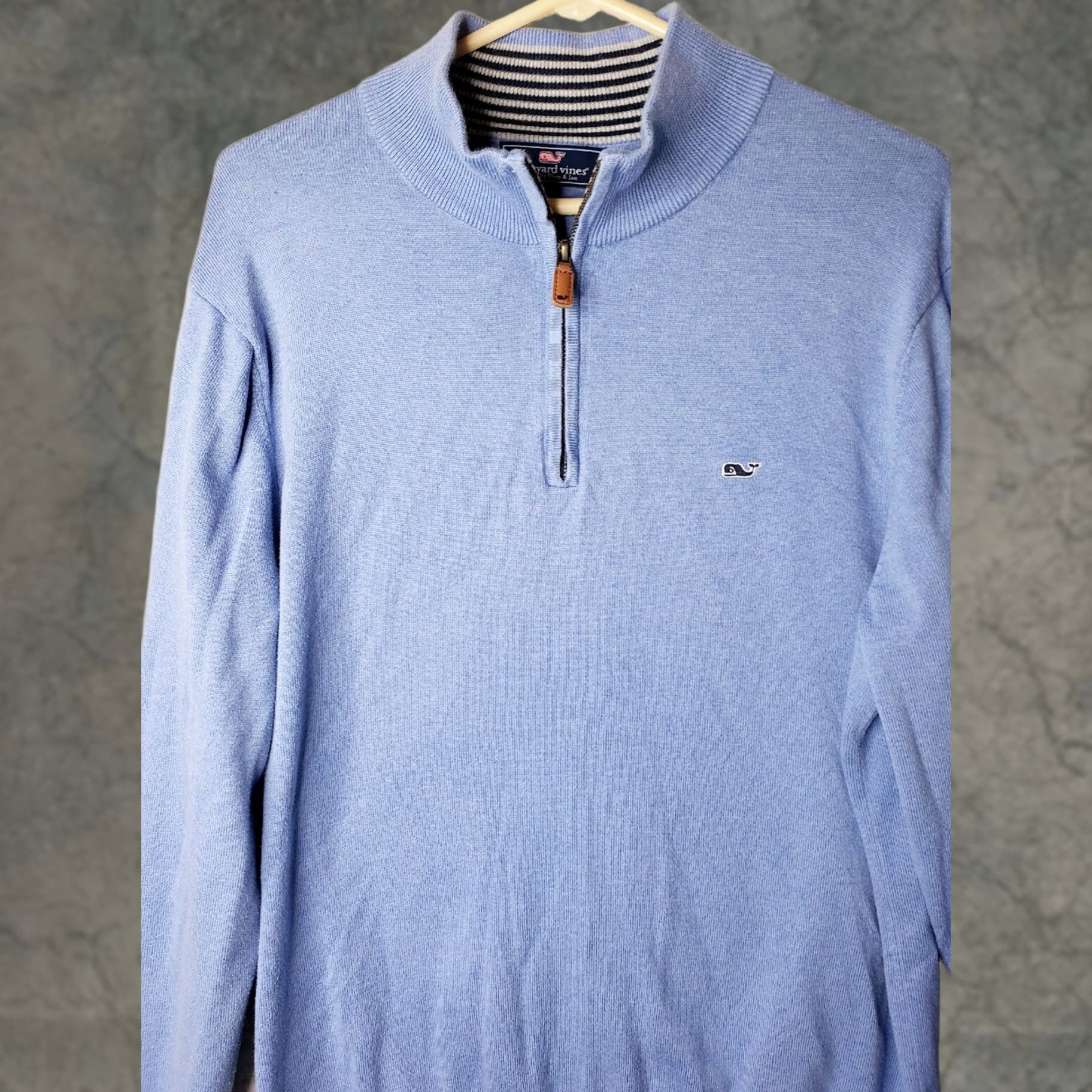 Vineyard Vines Vineyard Vines Men's Blue 1/4 Zip Cotton Pullover Sweater Long Sleeve L Cardigan/Top Size US L / EU 52-54 / 3 - 1 Thumbnail