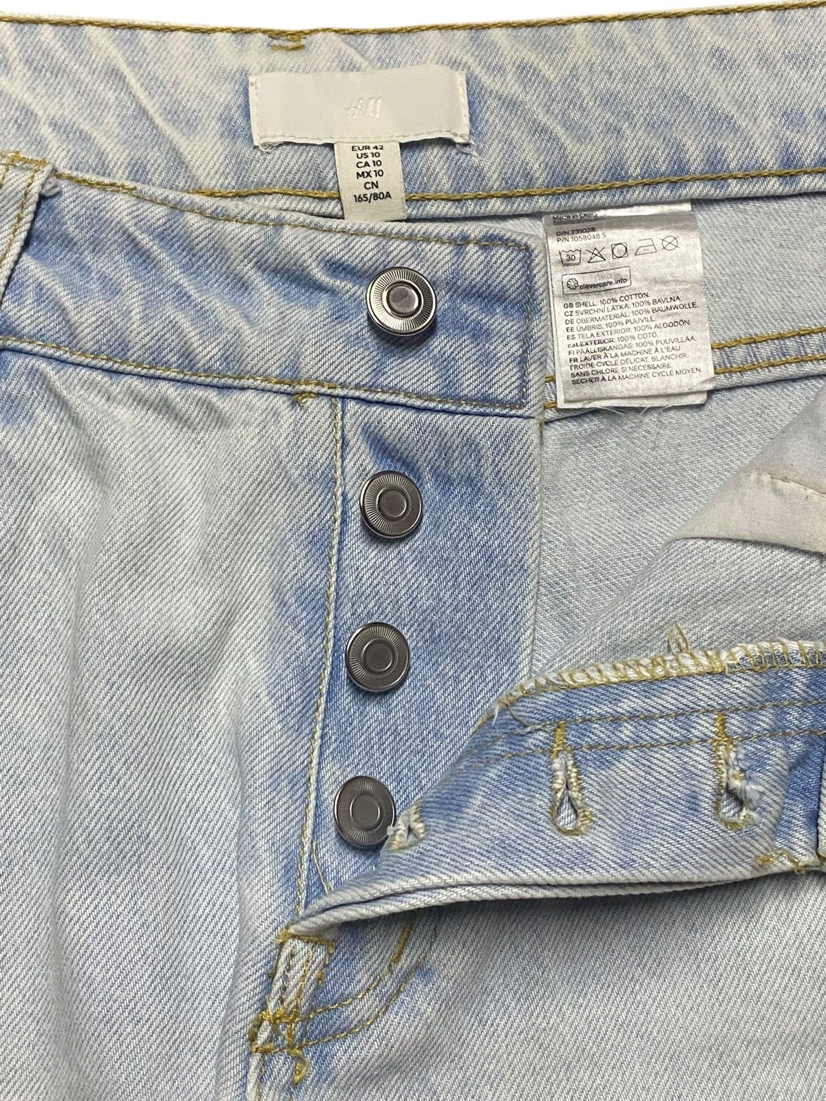 Balmain × H&M Vintage H&M Light Wash Super Wide Leg Jeans Size US 33 - 10 Thumbnail