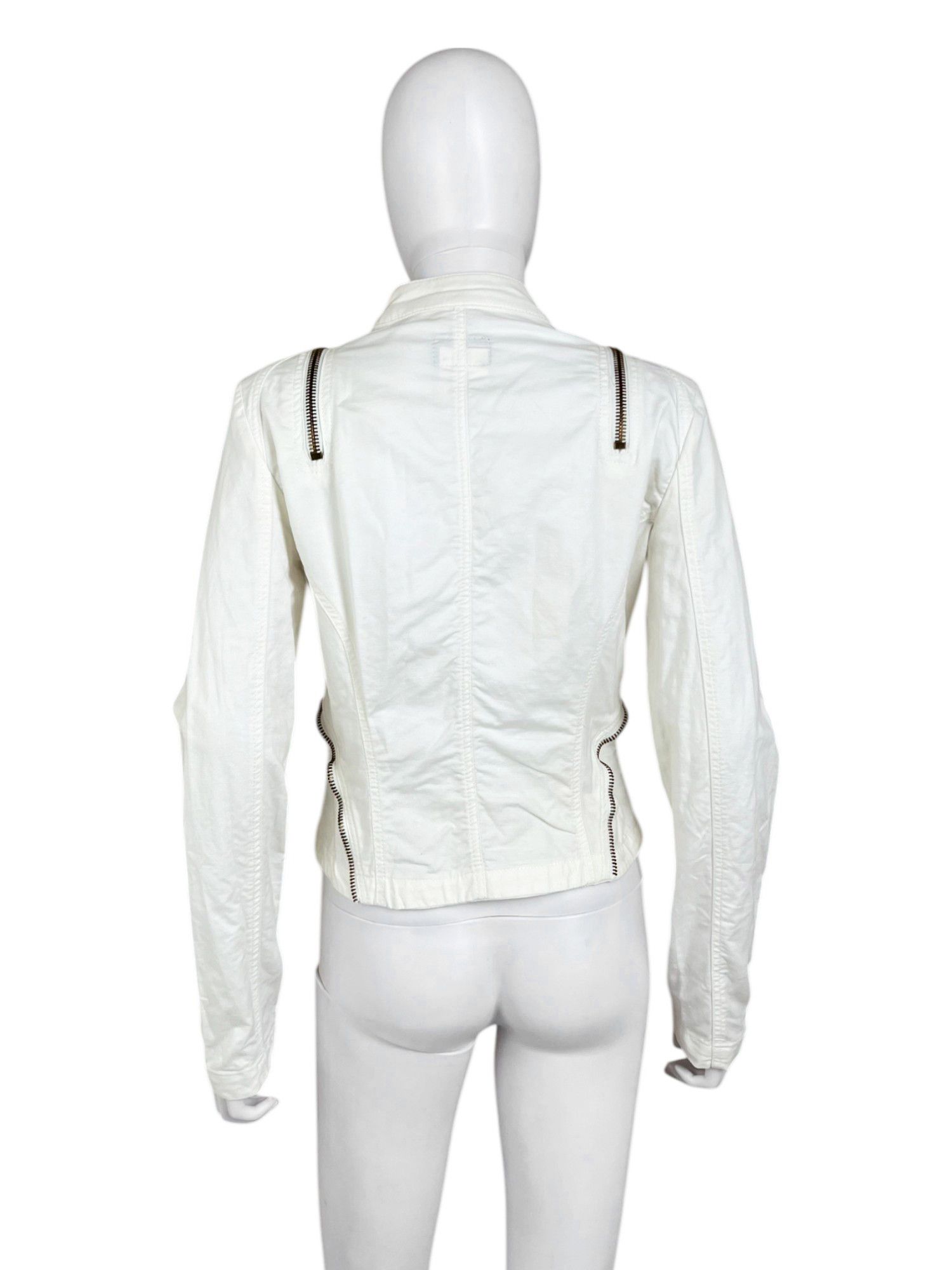 Versace by Donatella S/S 2005 Multizip White Cotton Jacket Size S / US 4 / IT 40 - 4 Thumbnail