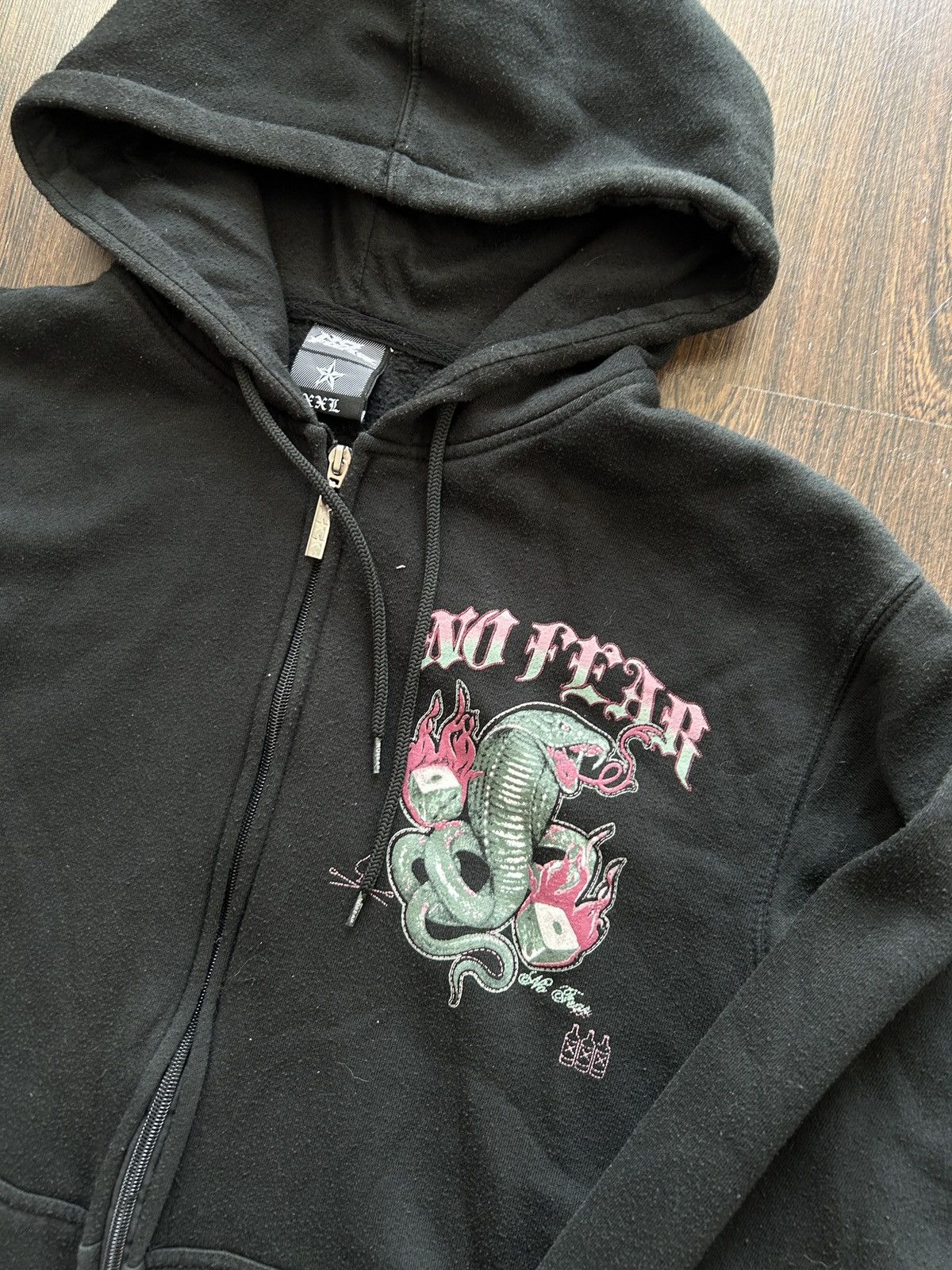 No Fear No Fear big print skulls Y2K distressed zip hoodie Size US XL / EU 56 / 4 - 4 Thumbnail