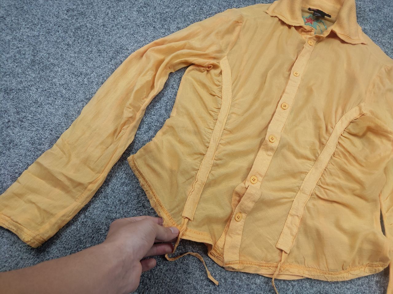 Diesel Vintage Diesel Y2K Blouse Shirt drawstrings embroidered logo Size L / US 10 / IT 46 - 10 Thumbnail