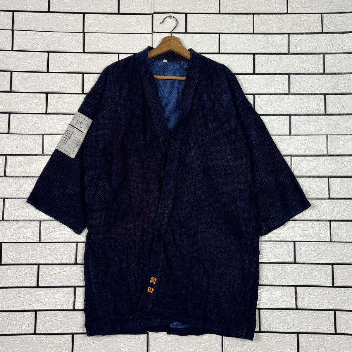 Vintage Bushu Navy Blue Indigo Shashiko Thick Weave Kimono 4133-C188 Size US L / EU 52-54 / 3 - 1 Thumbnail