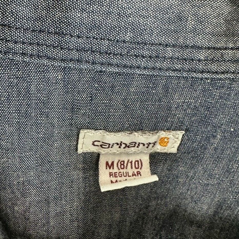 Carhartt VINTAGE Carhartt Shirt Women’s Medium Blue Long Sleeve 1/4 Button Pullover Chambray 100% Cotton Back in Style Mens? No. Size M / US 6-8 / IT 42-44 - 3 Thumbnail