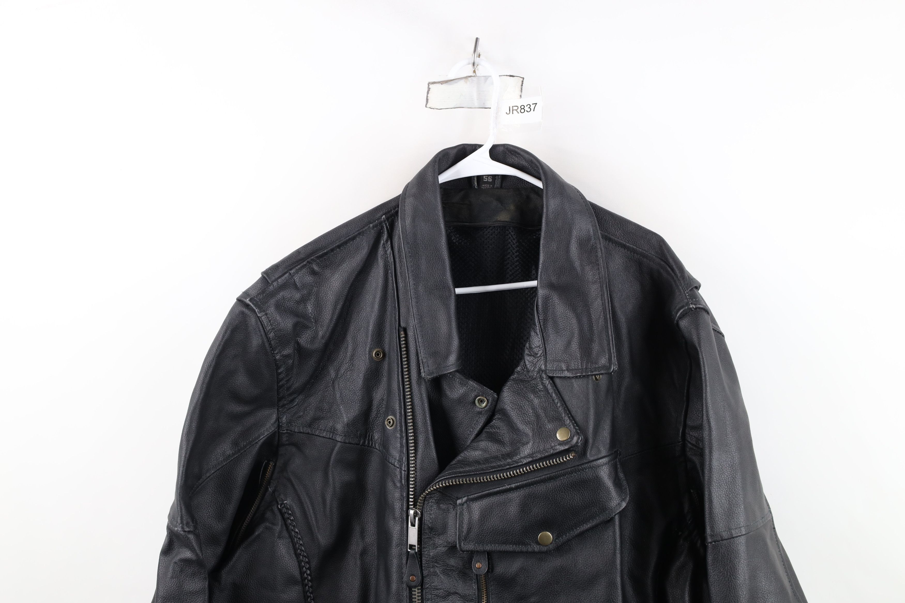 Vintage Vintage 90s Streetwear Heavyweight Leather Motorcycle Jacket Size US XXL / EU 58 / 5 - 2 Thumbnail
