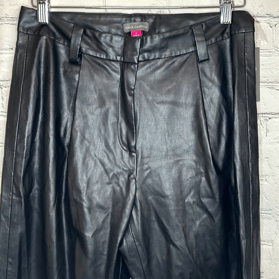 Vince Camuto Vince Camuto Womens Black Faux Leather Pants size 4 NEW Size 27" / US 4 / IT 40 - 2 Thumbnail