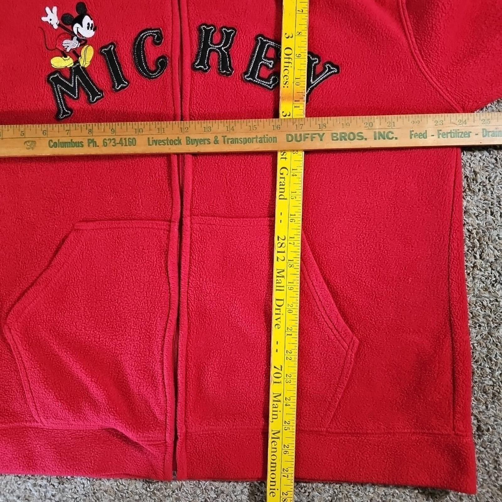 Disney Disney Mickey Mouse Red Fleece Full Zip Hoodie Women's 1X Size XL / US 12-14 / IT 48-50 - 4 Thumbnail