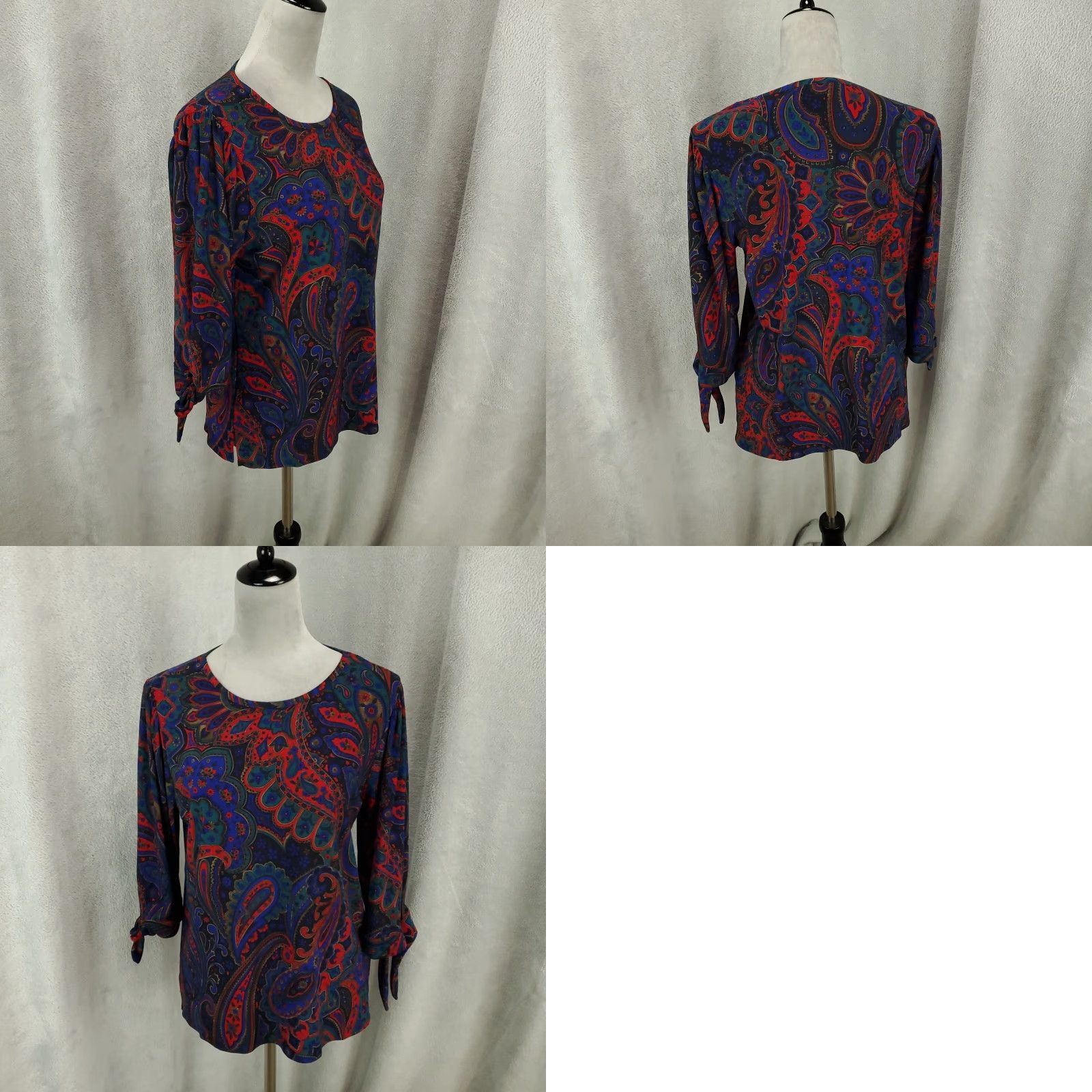 Ralph Lauren Ralph Lauren Tunic Blouse Women Size M Multicolor Paisley Round Neck Long Sleeve Casual Knit Polyester Spandex LRL Size M / US 6-8 / IT 42-44 - 8 Thumbnail