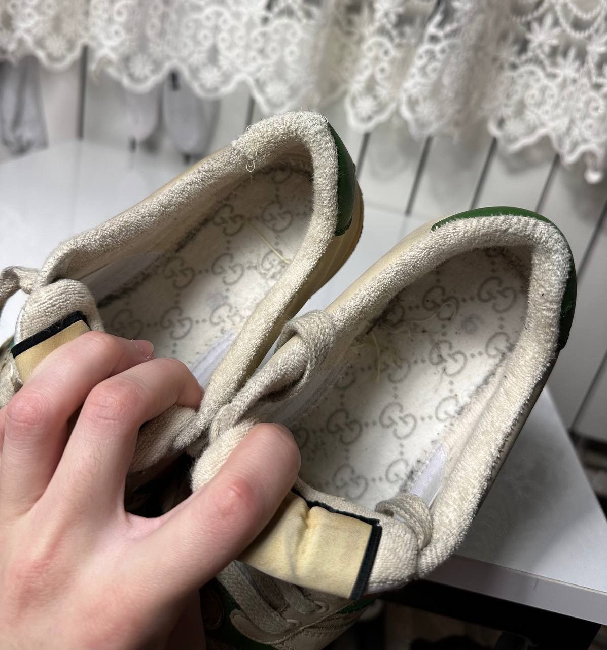 Gucci Gucci Screener Leather GG Canvas Double G Logo Sneakers Size US 5.5 / IT 35.5 - 21 Thumbnail