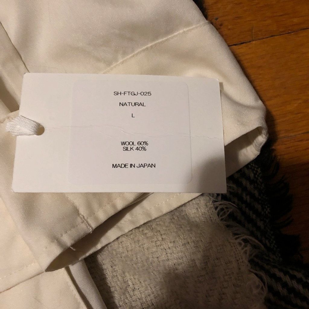 Japanese Brand S H SHIRTS Fatigue Shirt - Natural Wool Silk - L NWT $875 Size US L / EU 52-54 / 3 - 12 Thumbnail
