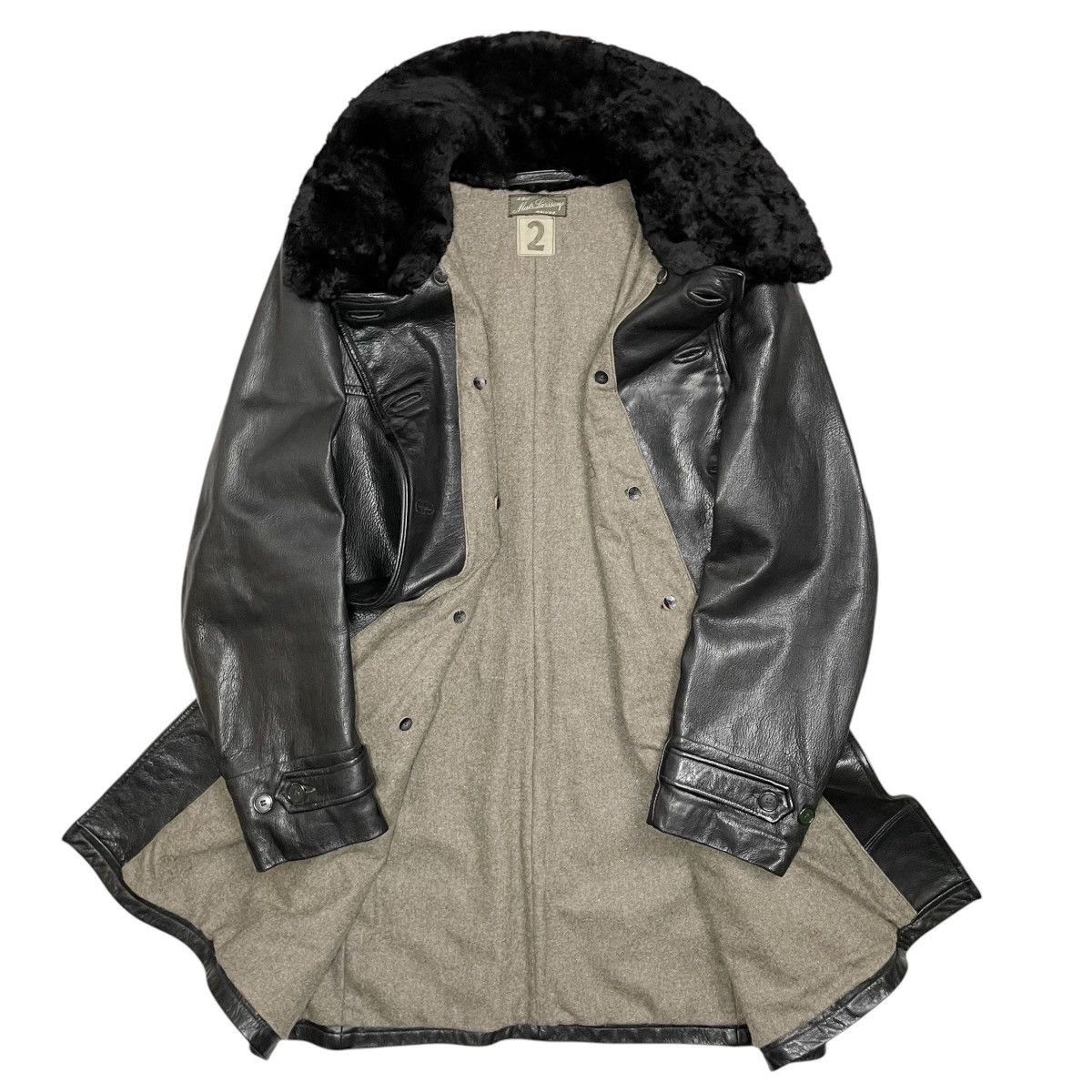 1940s Swedish Army Horsehide Leather Coat - M/L
