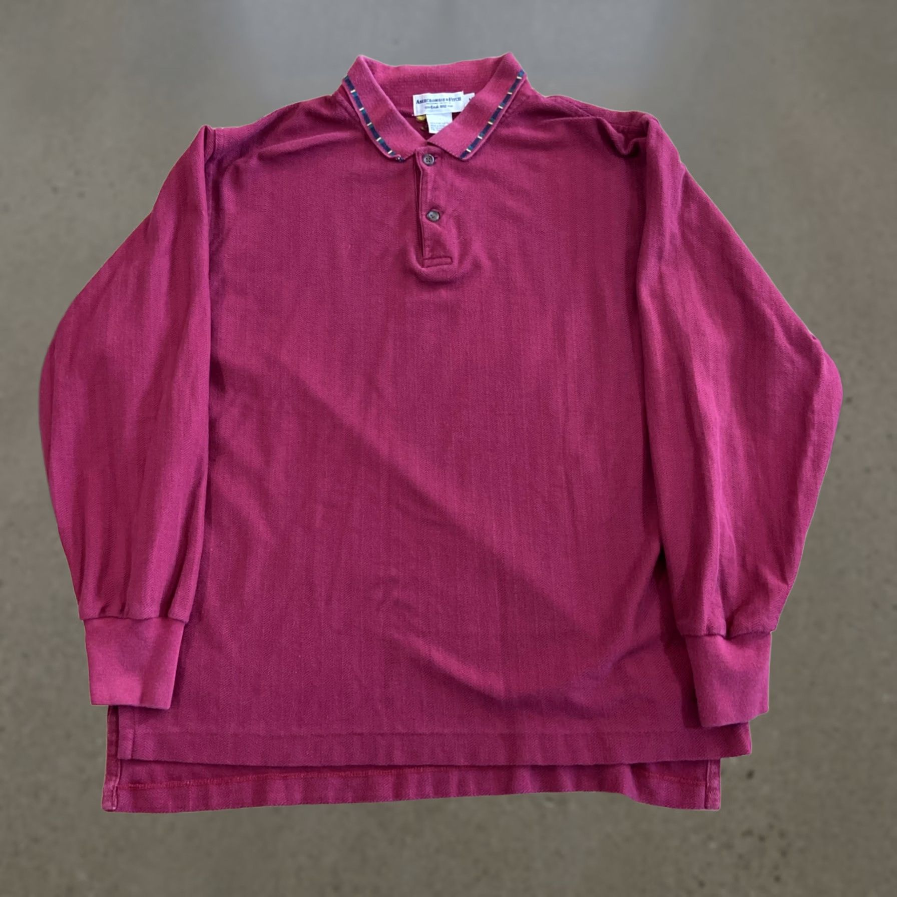 Abercrombie & Fitch Abercrombie & Fitch Shirt Button-Up Mens Herringbone Purple Longsleeve Slim Regular Size M Button-Up Pocketed Collared Size US M / EU 48-50 / 2 - 1 Thumbnail