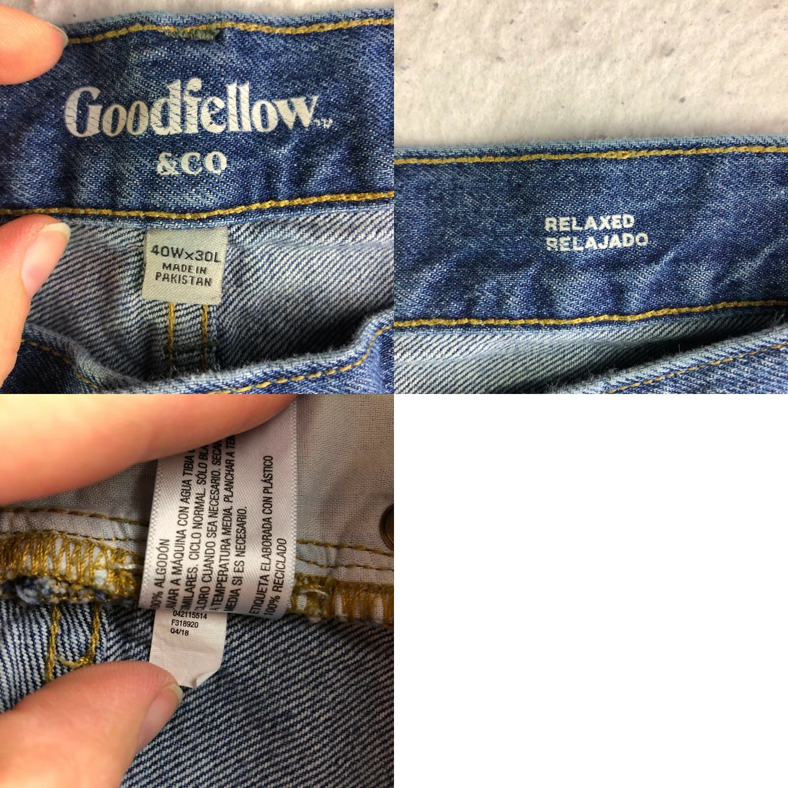 Vintage Goodfellow Relaxed Mid Rise Straight Leg Mens Size 40x30 Blue Denim Jeans Size US 40 / EU 56 - 8 Thumbnail