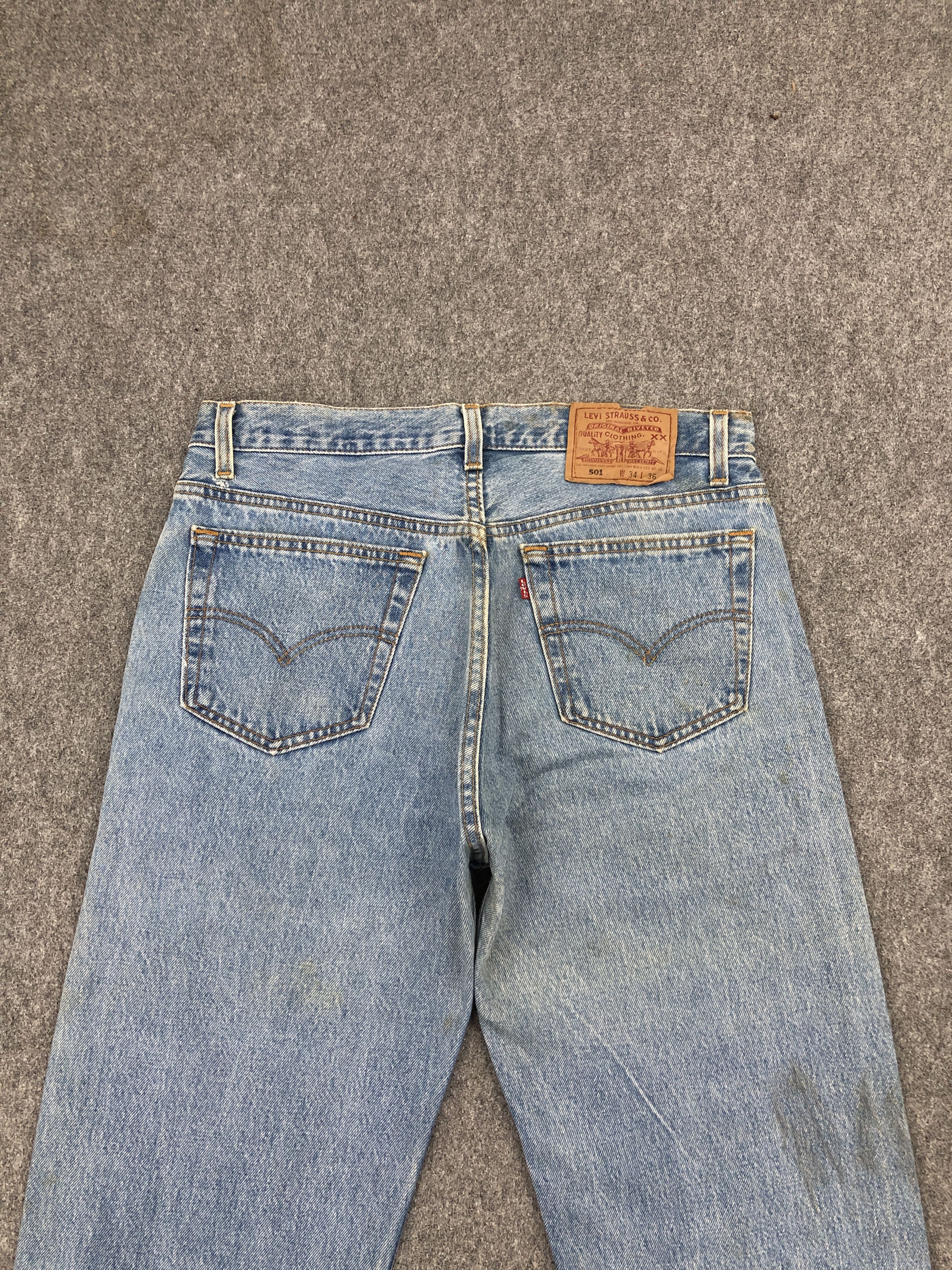 Levi's × Vintage Vintage 90s Levi's 501 Light Washed Jeans Size US 33 - 4 Thumbnail