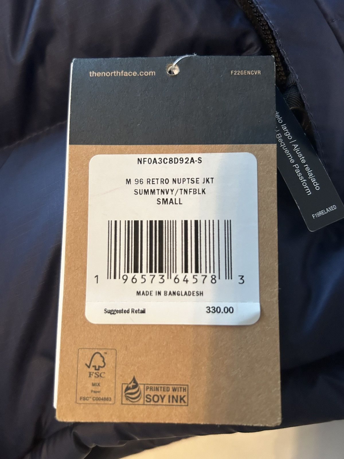 The North Face 96 RETRO NUPTSE JKT SUMMTNVY/TNFBLK Size US S / EU 44-46 / 1 - 4 Thumbnail