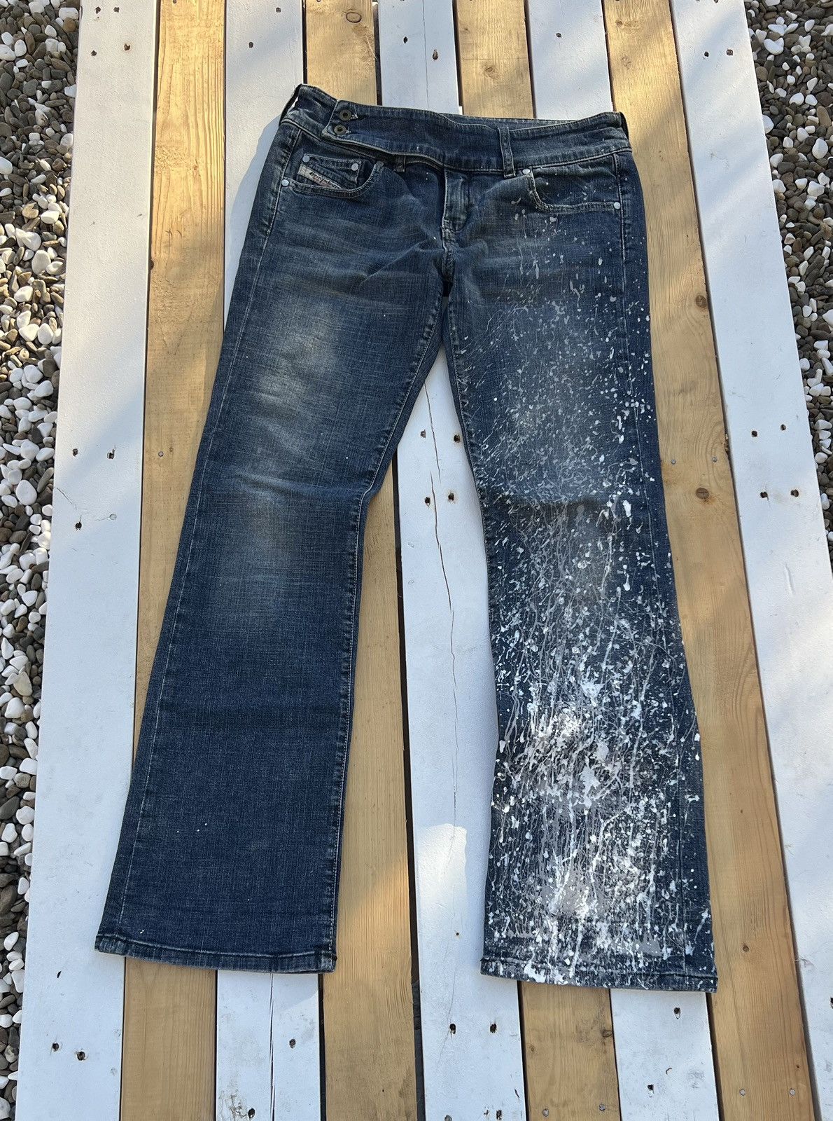 Diesel Diesel vintage belted painted flare jeans Size 30" / US 8 / IT 44 - 1 Thumbnail