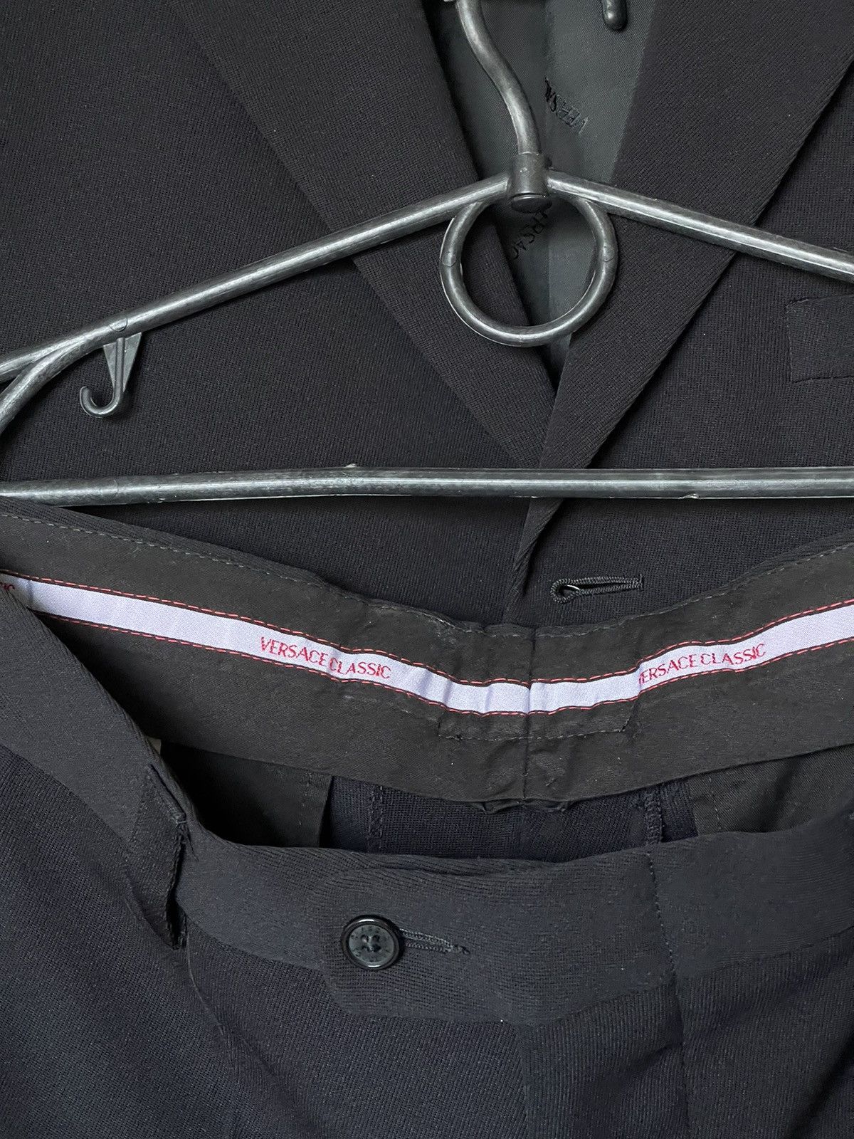 Versace × Vintage 90’s Versace classic black suit vintage Size 50R - 16 Thumbnail