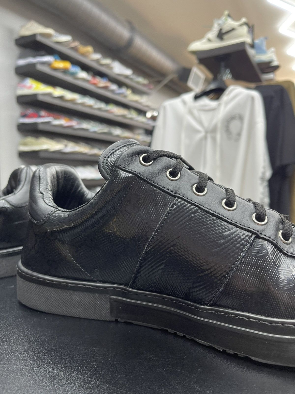 Gucci Size 13US/12.5G - Gucci GG Monogram Guccissima Low 'Black' Size US 13 / EU 46 - 7 Thumbnail