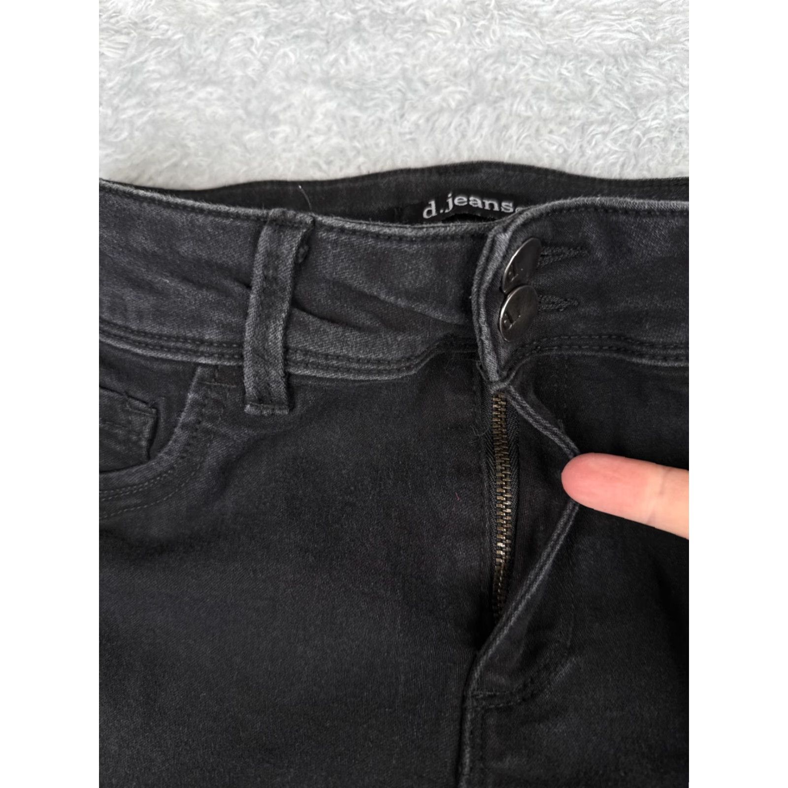 Vintage D. Jeans Women Jeans Black 8 Mid Rise Skinny Denim 28x27 5-Pocket Rhinestone Distressed Cotton Regular Size 30" / US 8 / IT 44 - 5 Thumbnail