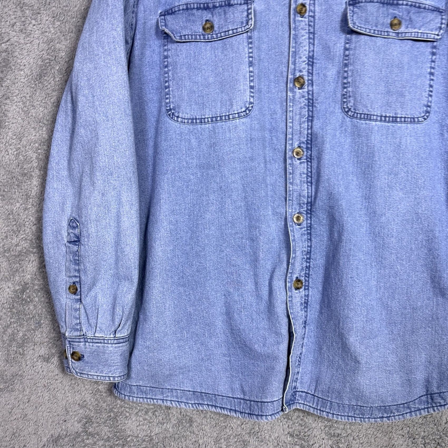 Vintage Woolrich Denim Jacket Mens L Shirt Shacket Flannel Lined Chore Field Barn 22580 Denim Jacket Mens L Blue Woolrich Regular Coat Size US L / EU 52-54 / 3 - 6 Thumbnail