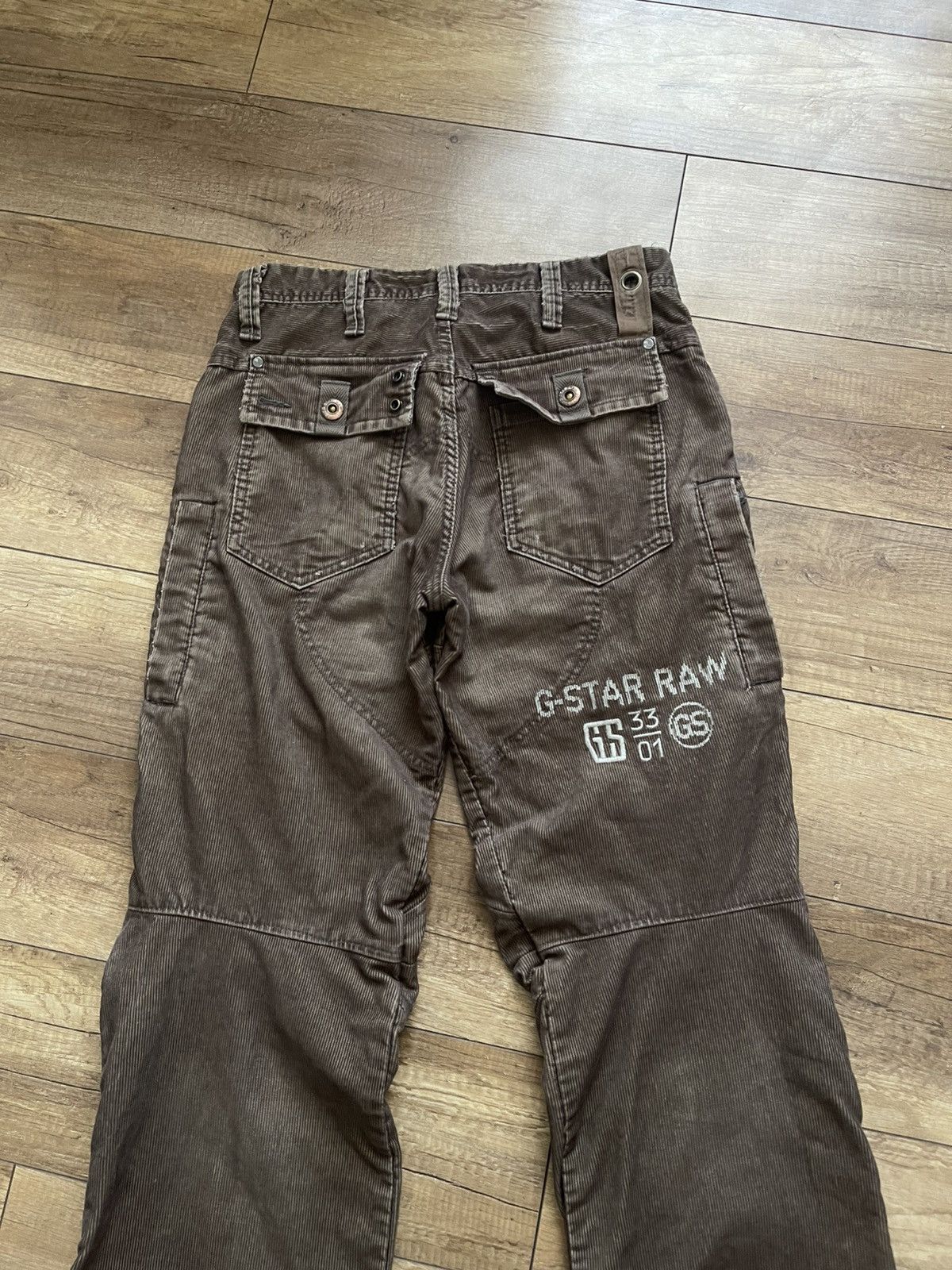 G-Star G Star Raw Vintage Cargo Velvet Pants Big Logo Size US 31 - 3 Thumbnail