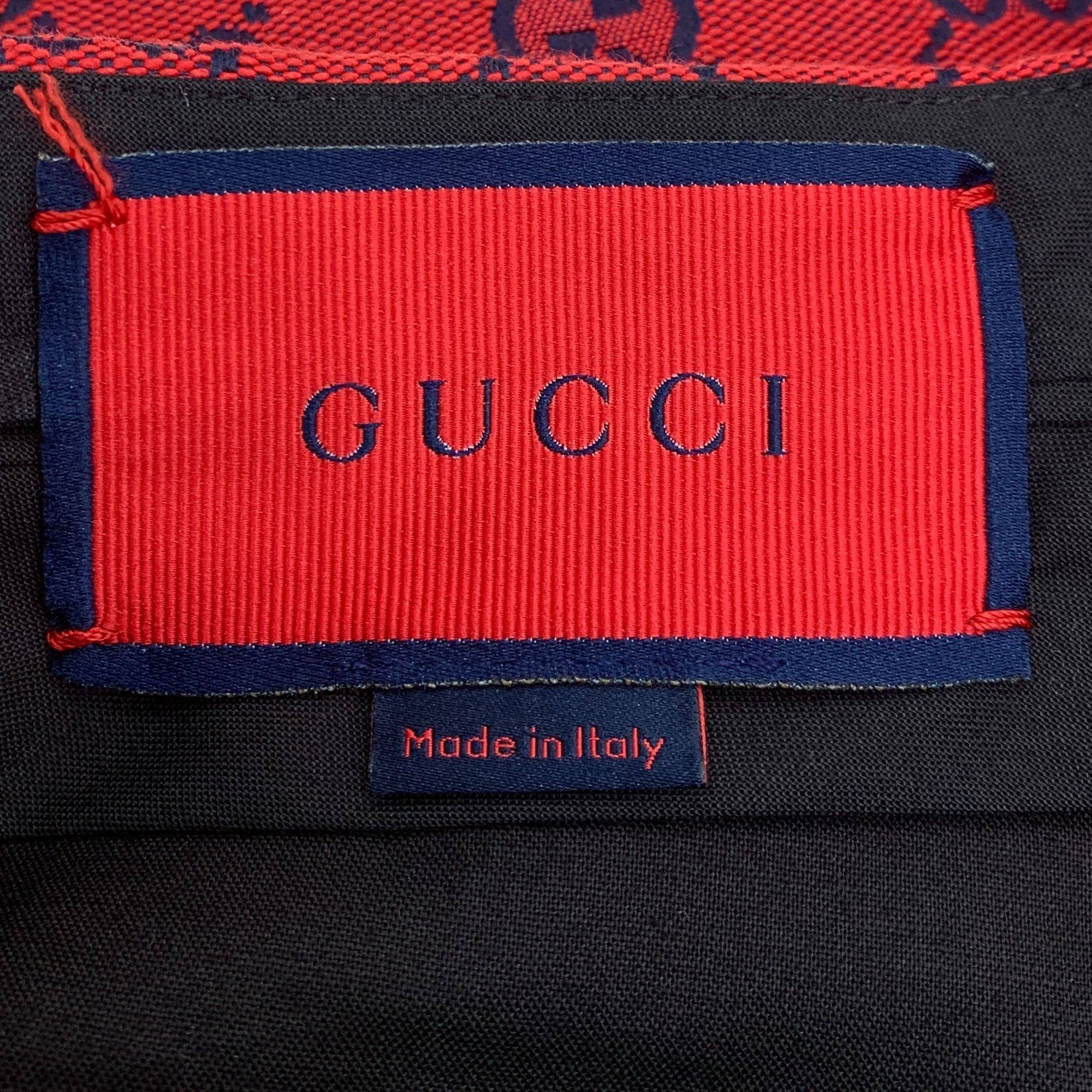 Gucci H9296 Gucci Red GG Monogram Womens High-Waisted Cotton Blend Size 38" / US 16 / IT 52 - 5 Thumbnail