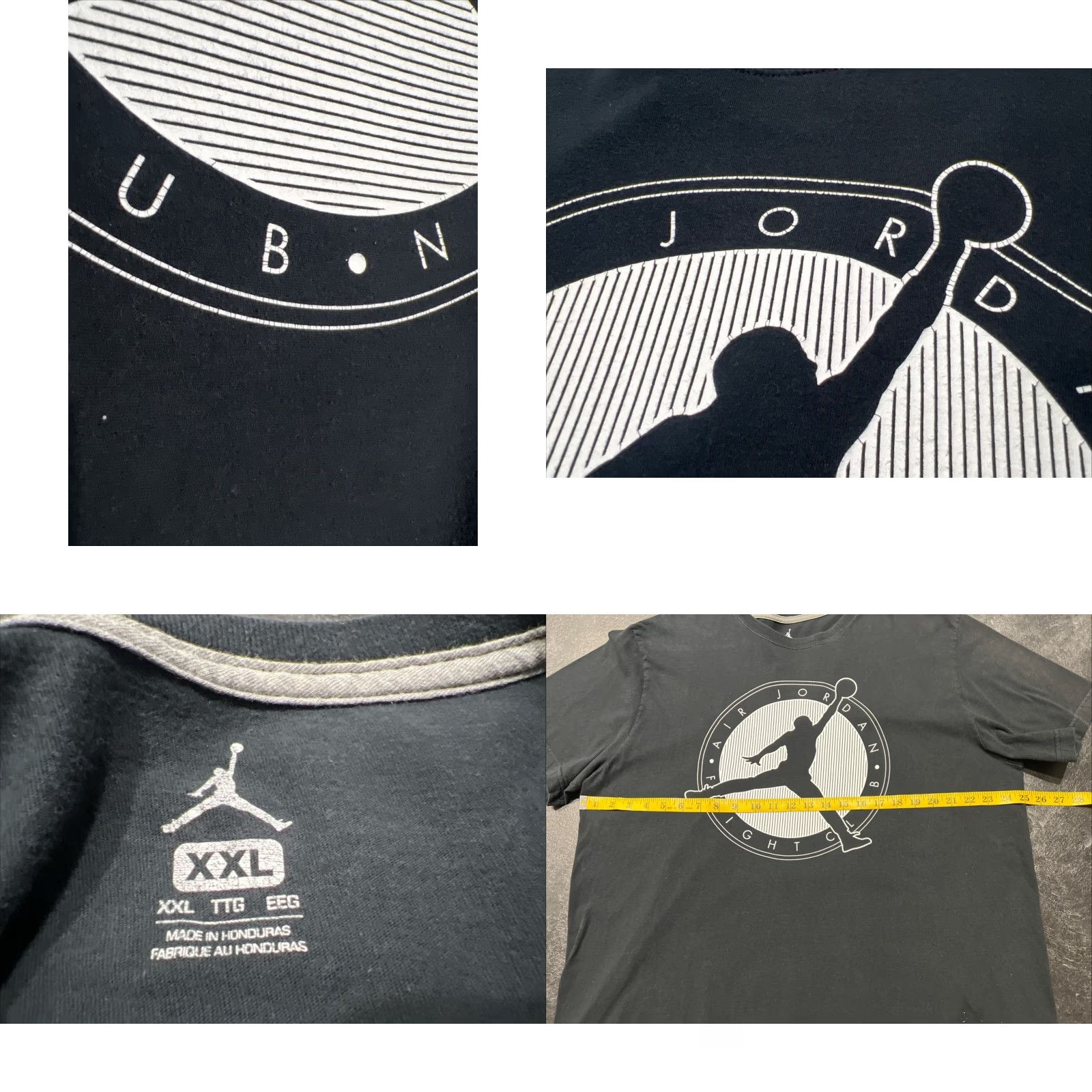 Jordan Brand Jordan Air Jordan Flight Club T-Shirt Men 2XL Black Short Sleeve Casual Sports Size US XXL / EU 58 / 5 - 8 Thumbnail