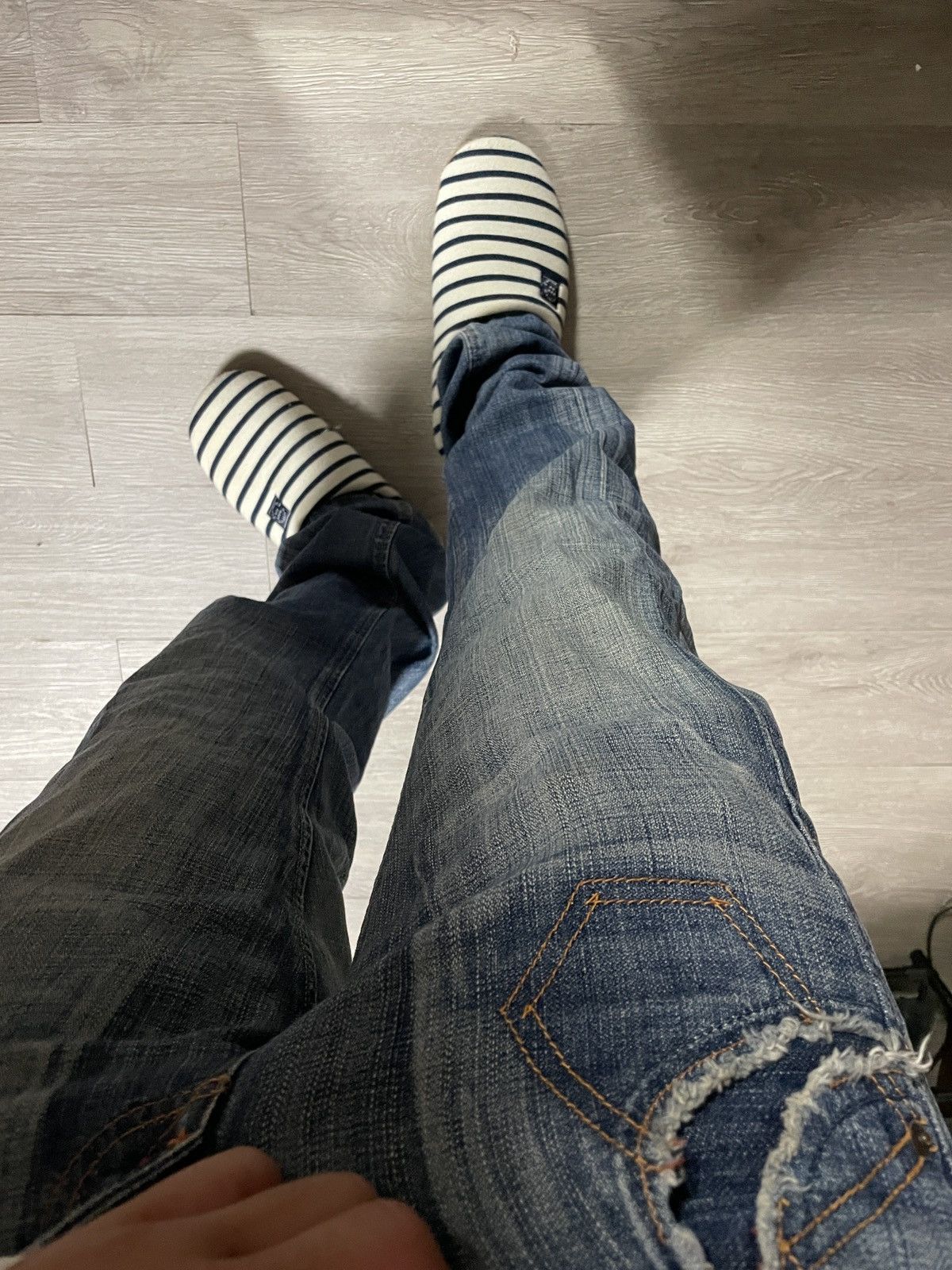 If Six Was Nine 2000s Japanese archive Distressed Jeans Y2K Gyaruo Size US 31 - 6 Thumbnail