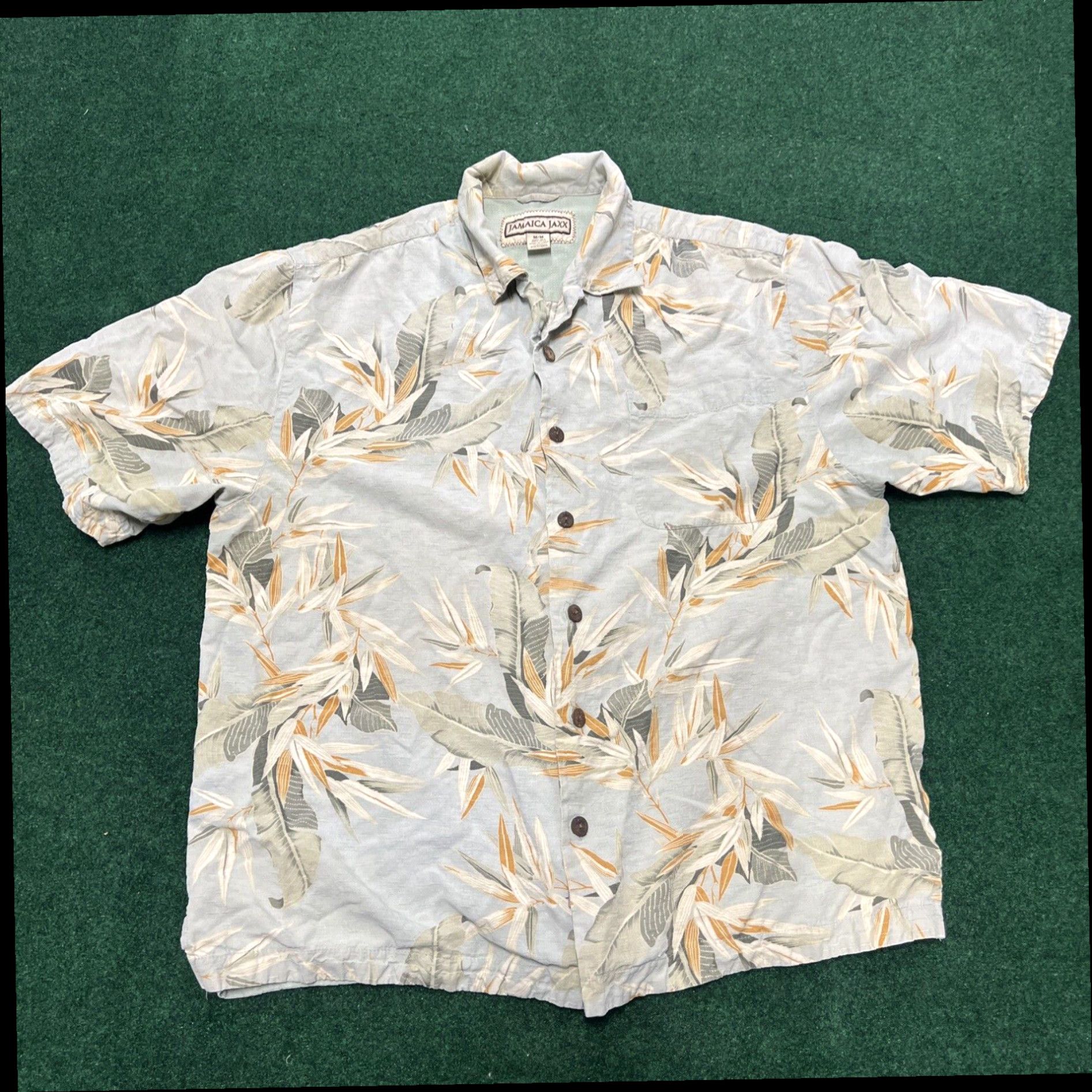 Vintage Jamaica JAXX 100% Silk Green Floral Hawaiian Button Down Shirt Size Medium Size US M / EU 48-50 / 2 - 1 Thumbnail