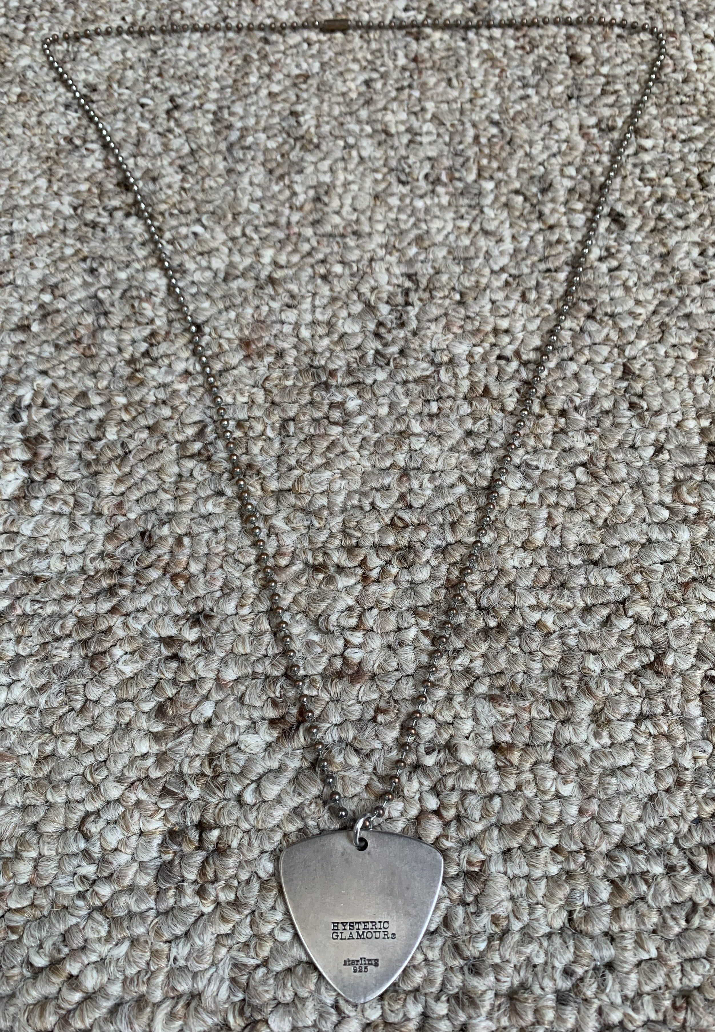 Hysteric Glamour Hysteric Glamour Silver Fuck Bear Guitar Pick Necklace Size ONE SIZE - 5 Thumbnail