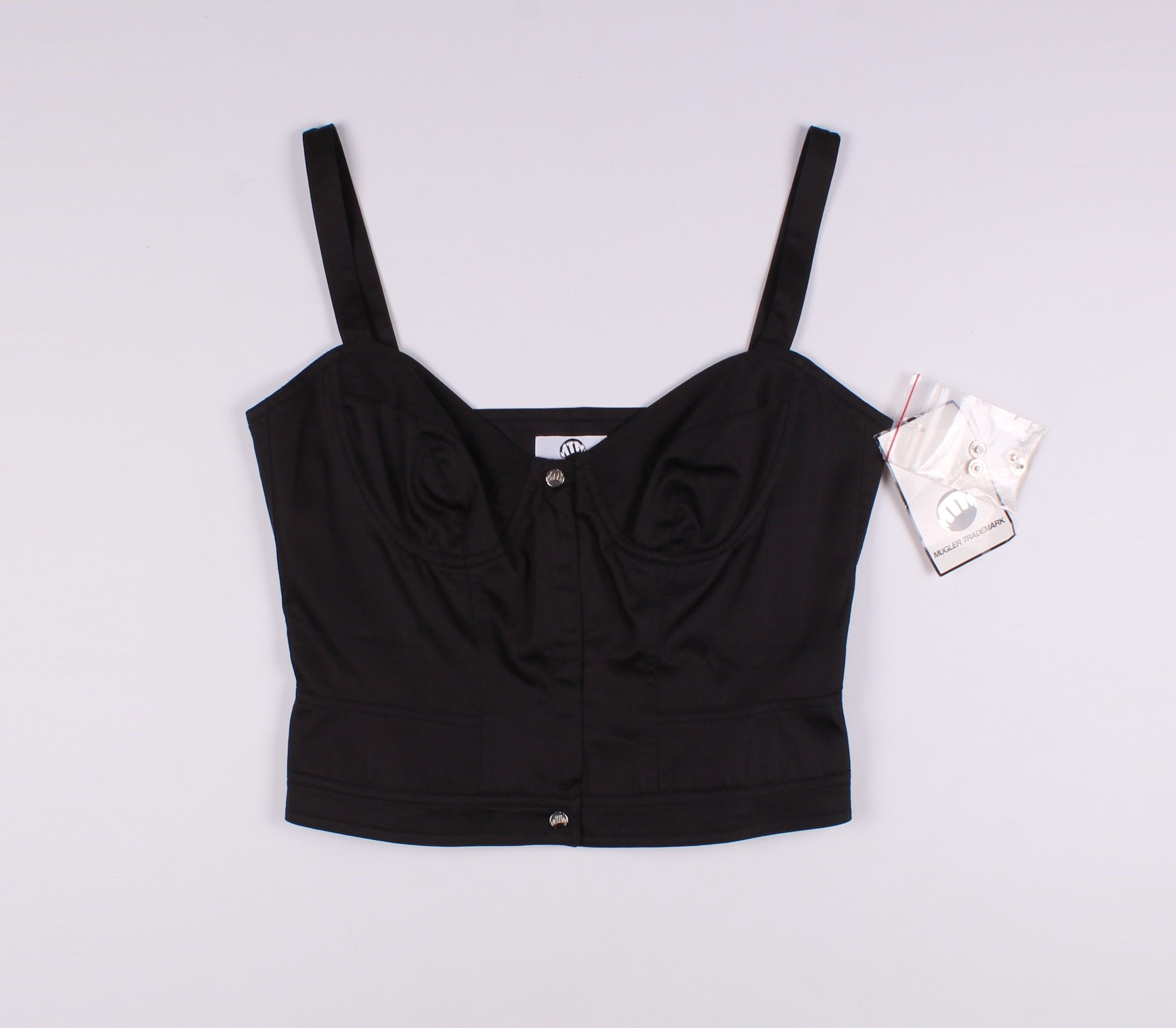 image of Thierry Mugler Trademark Vintage Corset Style Zip Top in Black, Women's (Size Medium)