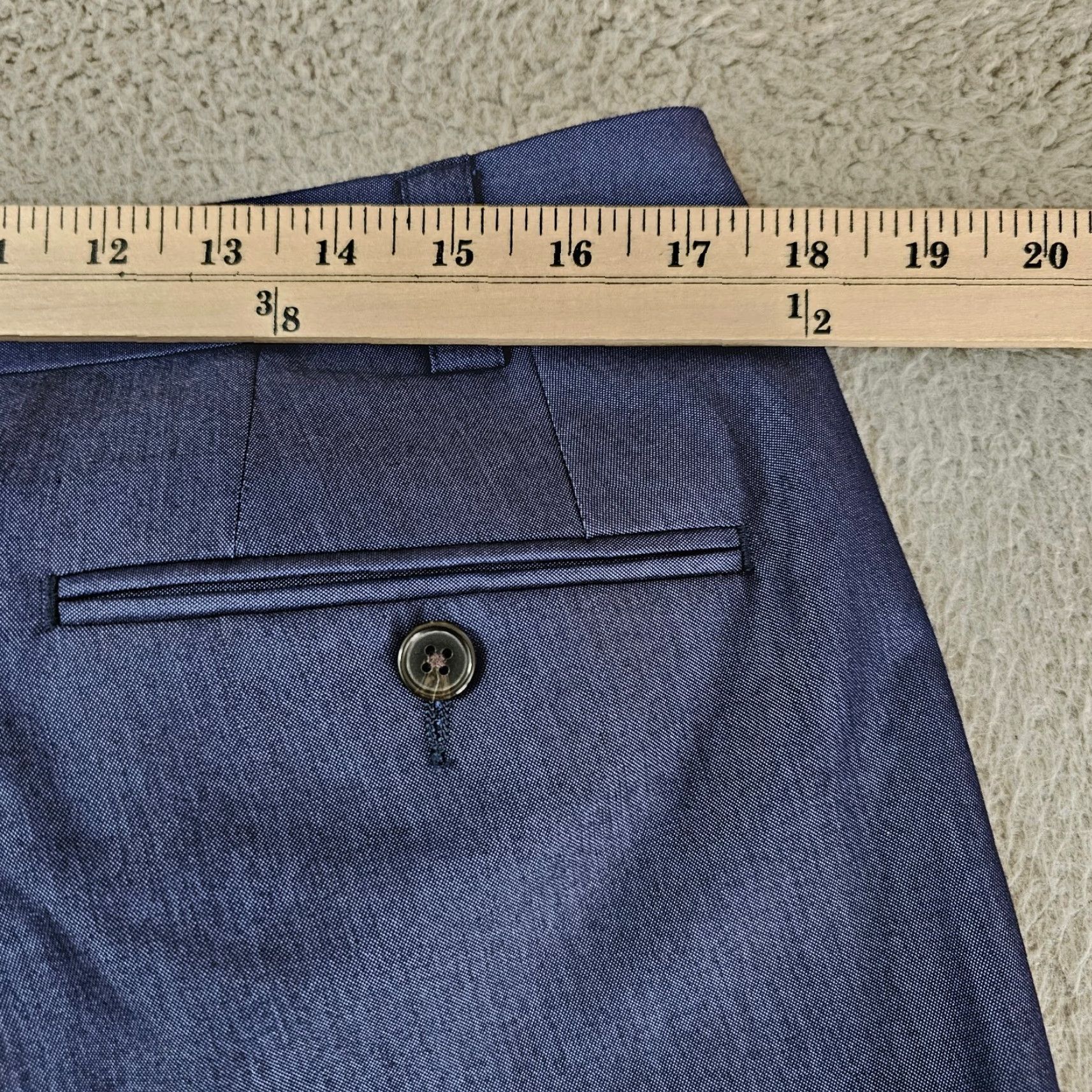Ralph Lauren Lauren Ralph Lauren Dress Pants Mens 36x28.5 Blue Sharkskin Pants Dress Size US 36 / EU 52 - 7 Thumbnail